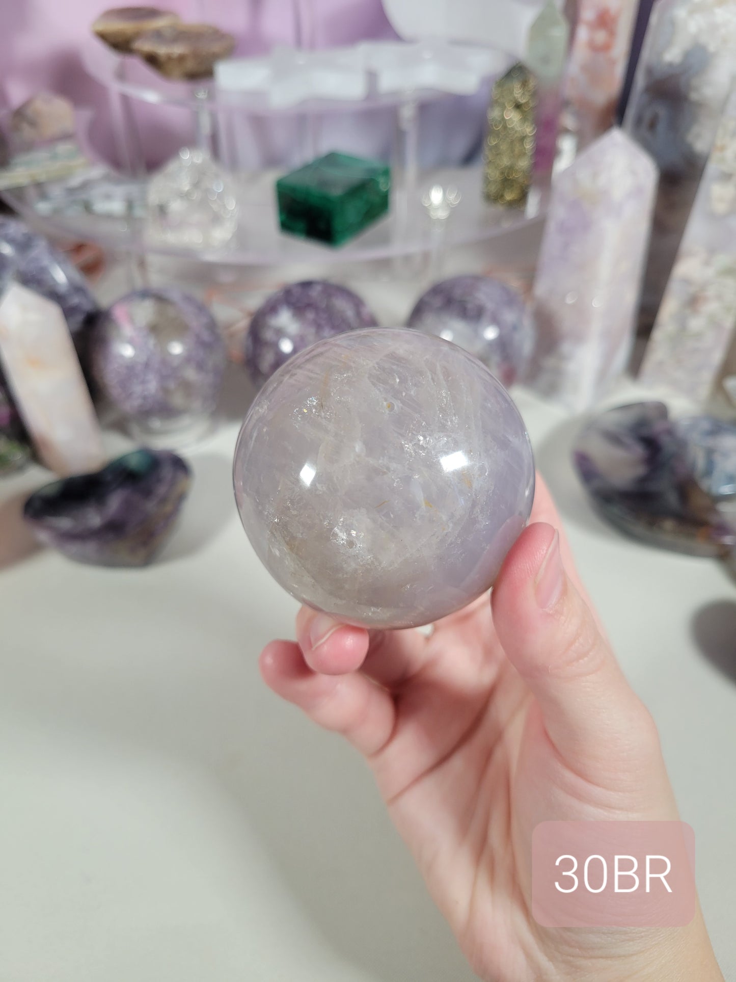 Sparkly Blue Rose Quartz Sphere 30BR