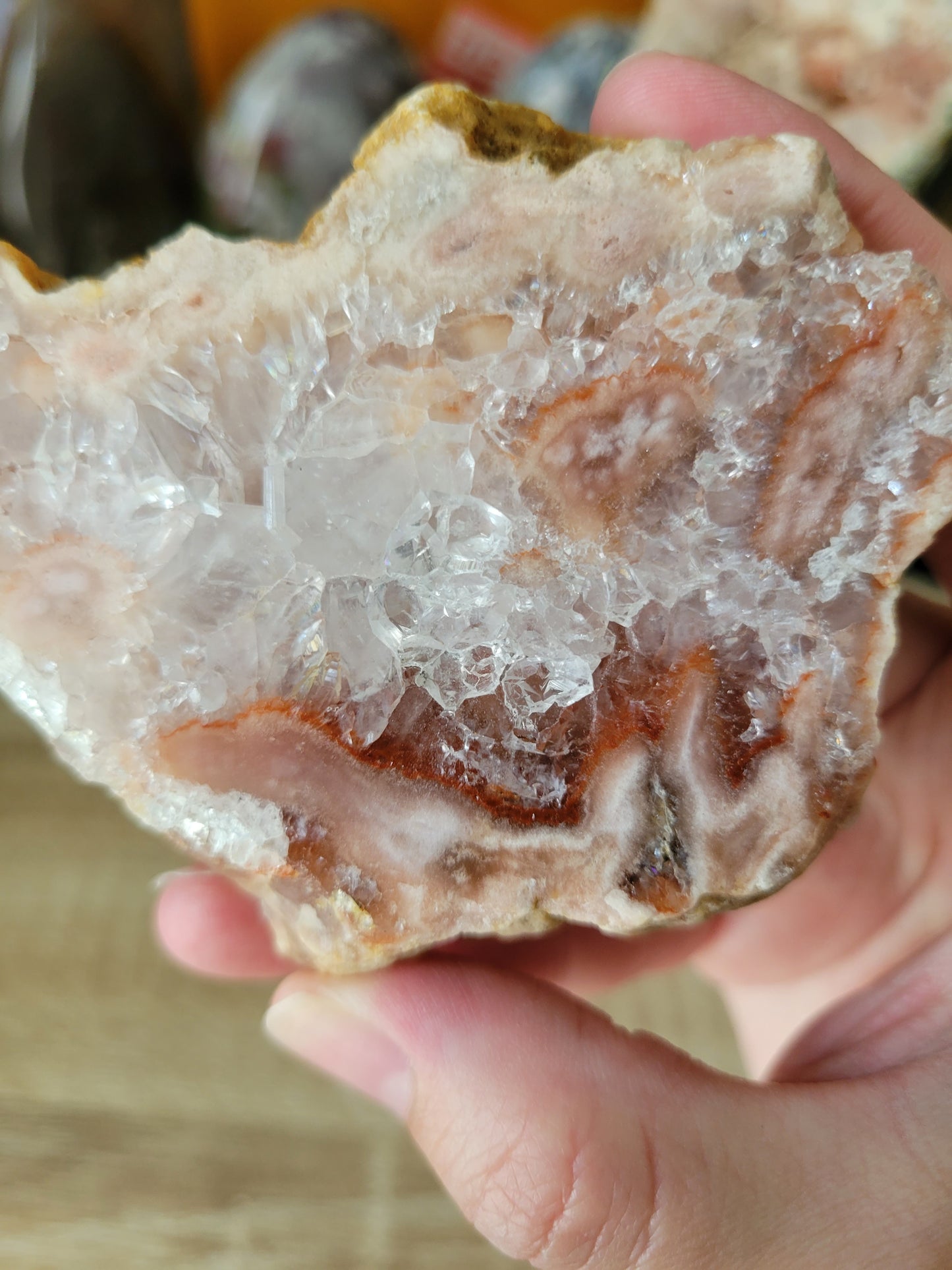 Quartzy Red Pink Amethyst Flower Agate Slab 30PS