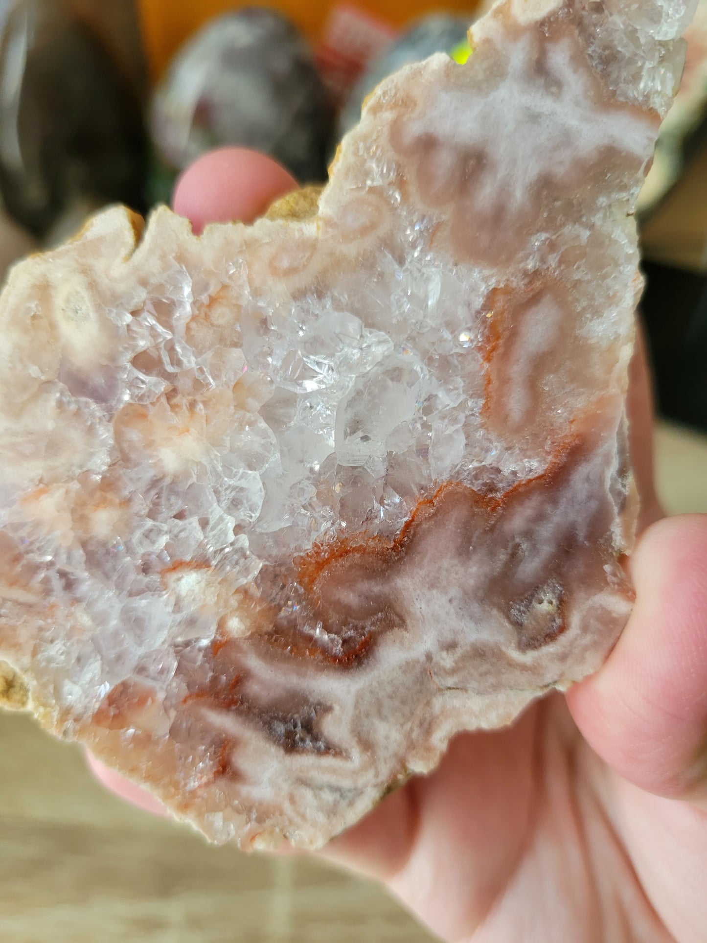 Quartzy Red Pink Amethyst Flower Agate Slab 30PS