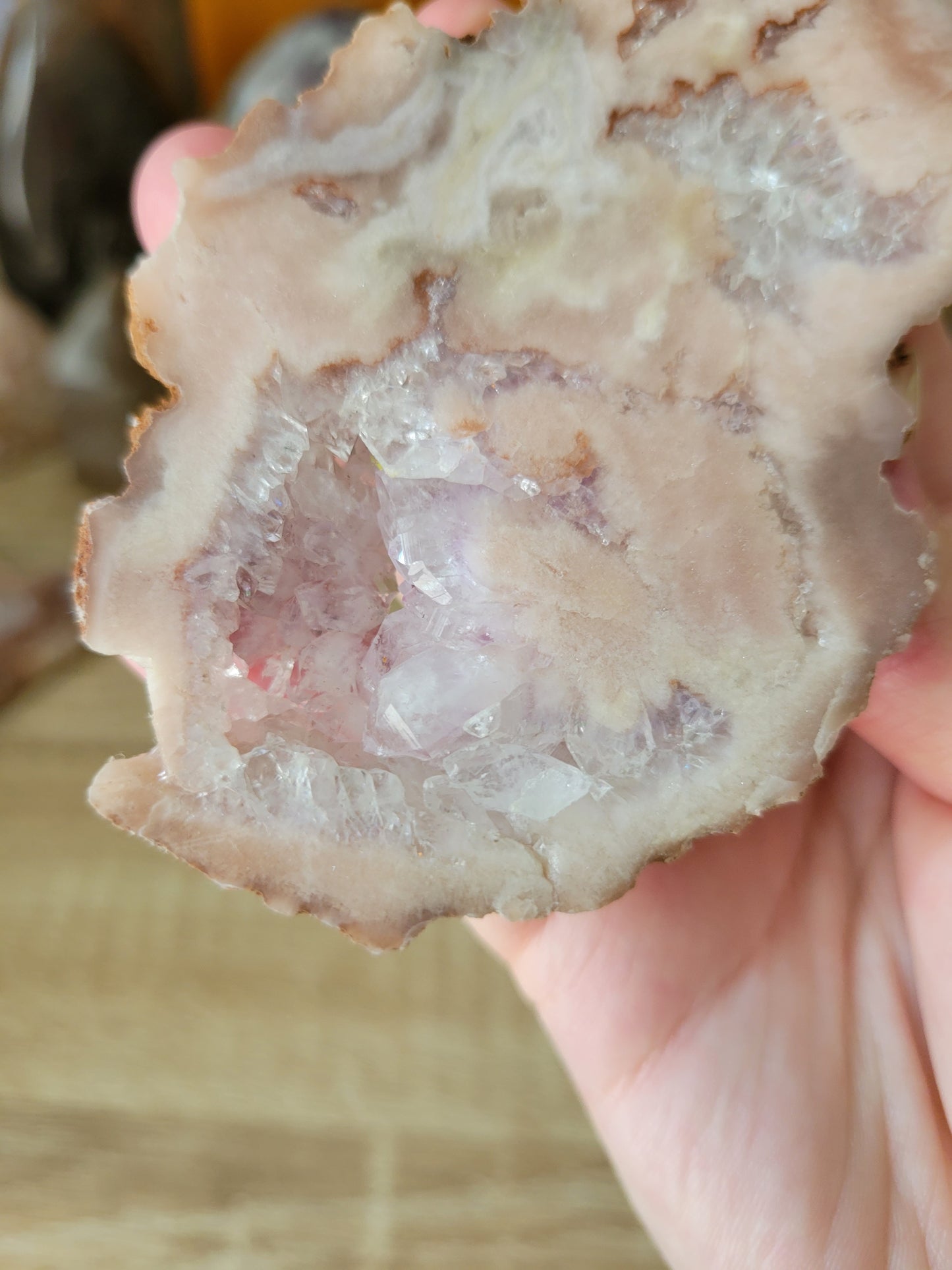 Sparkly Druzy Pink Amethyst Flower Agate Slab 35PS