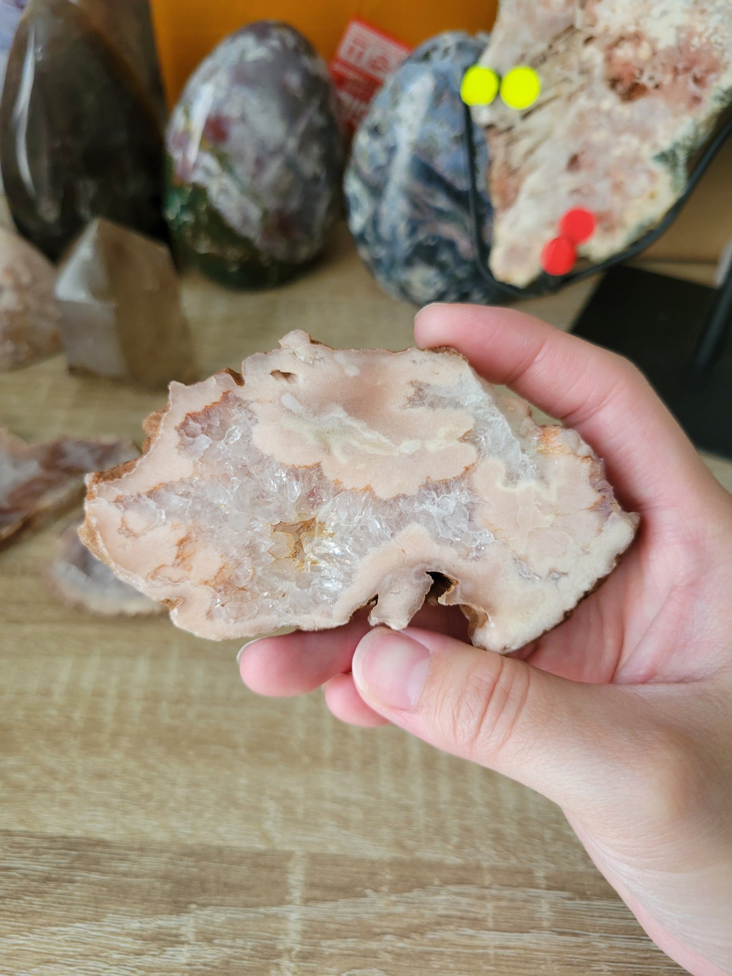 Super Sparkly Pink Amethyst Flower Agate Slab 30PT