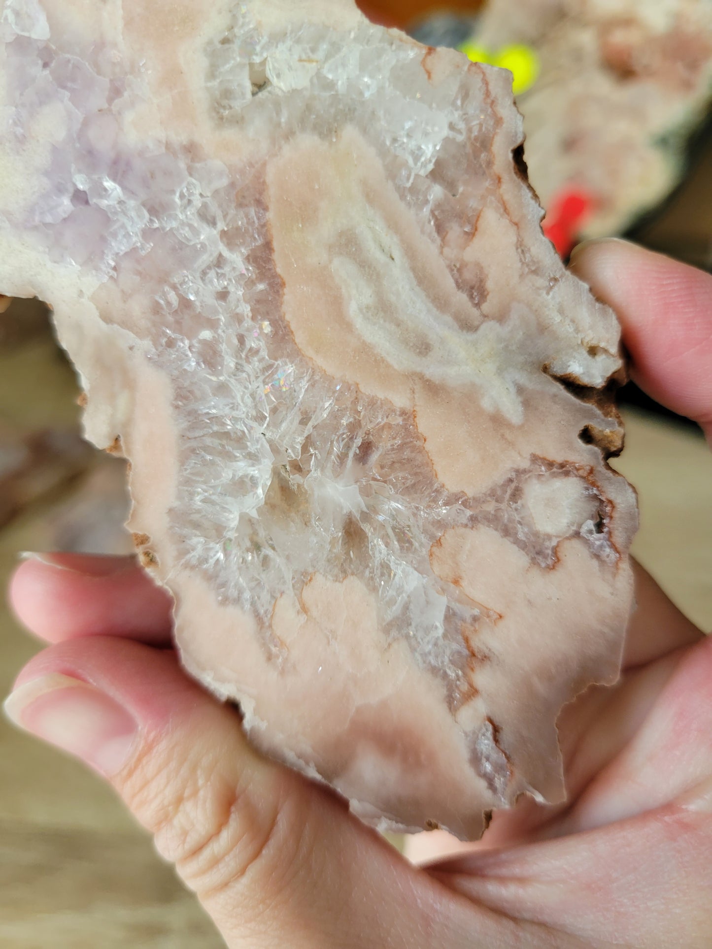 Super Sparkly Pink Amethyst Flower Agate Slab 30PT