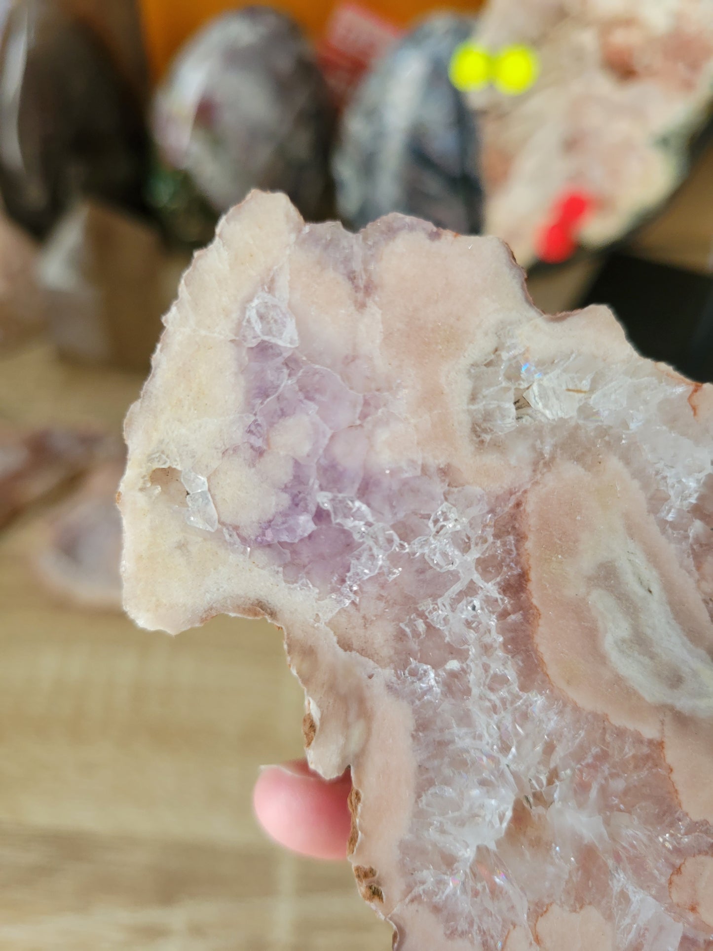 Super Sparkly Pink Amethyst Flower Agate Slab 30PT