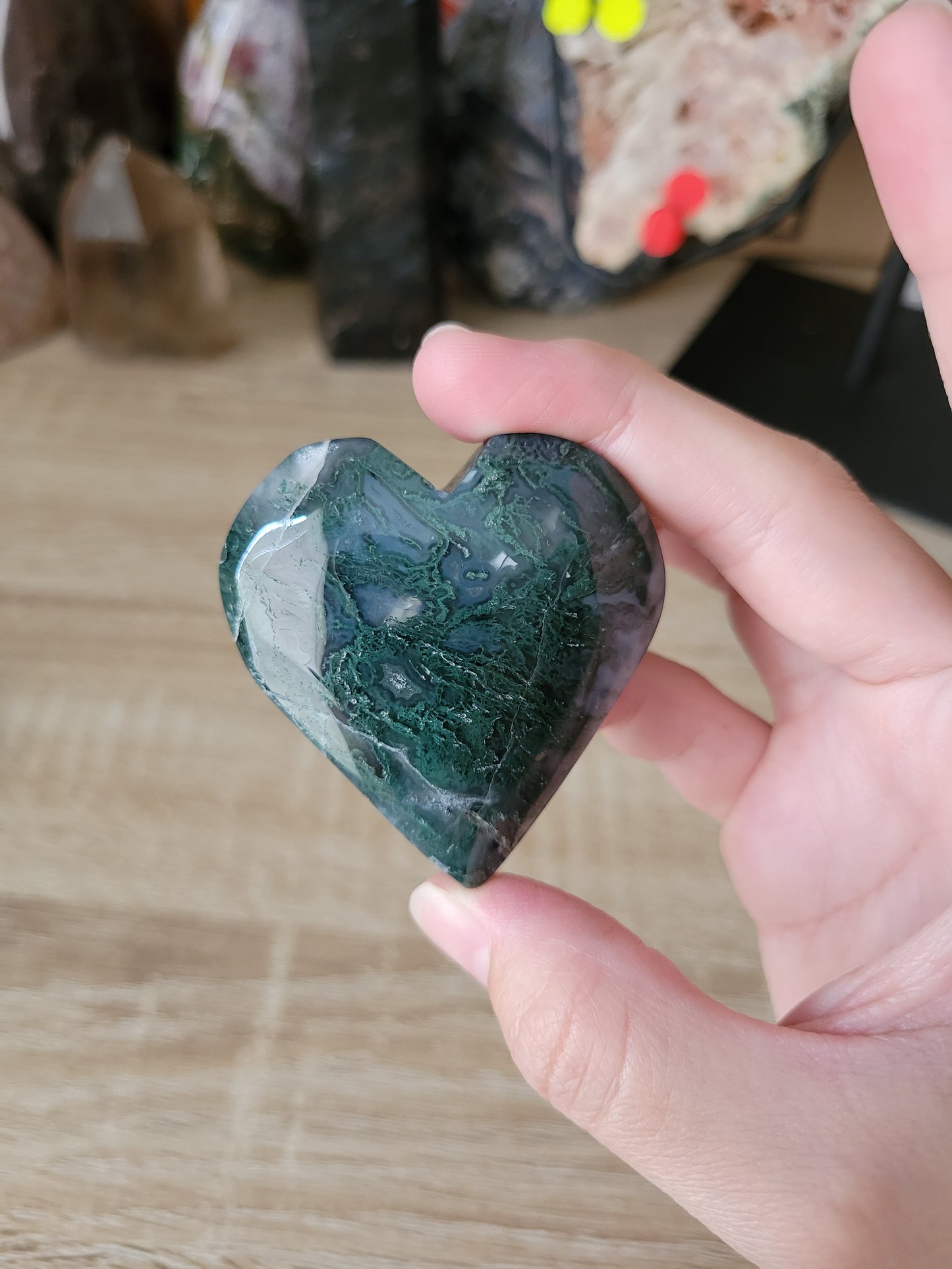 Beautiful Blue Moss Agate Heart 12MH