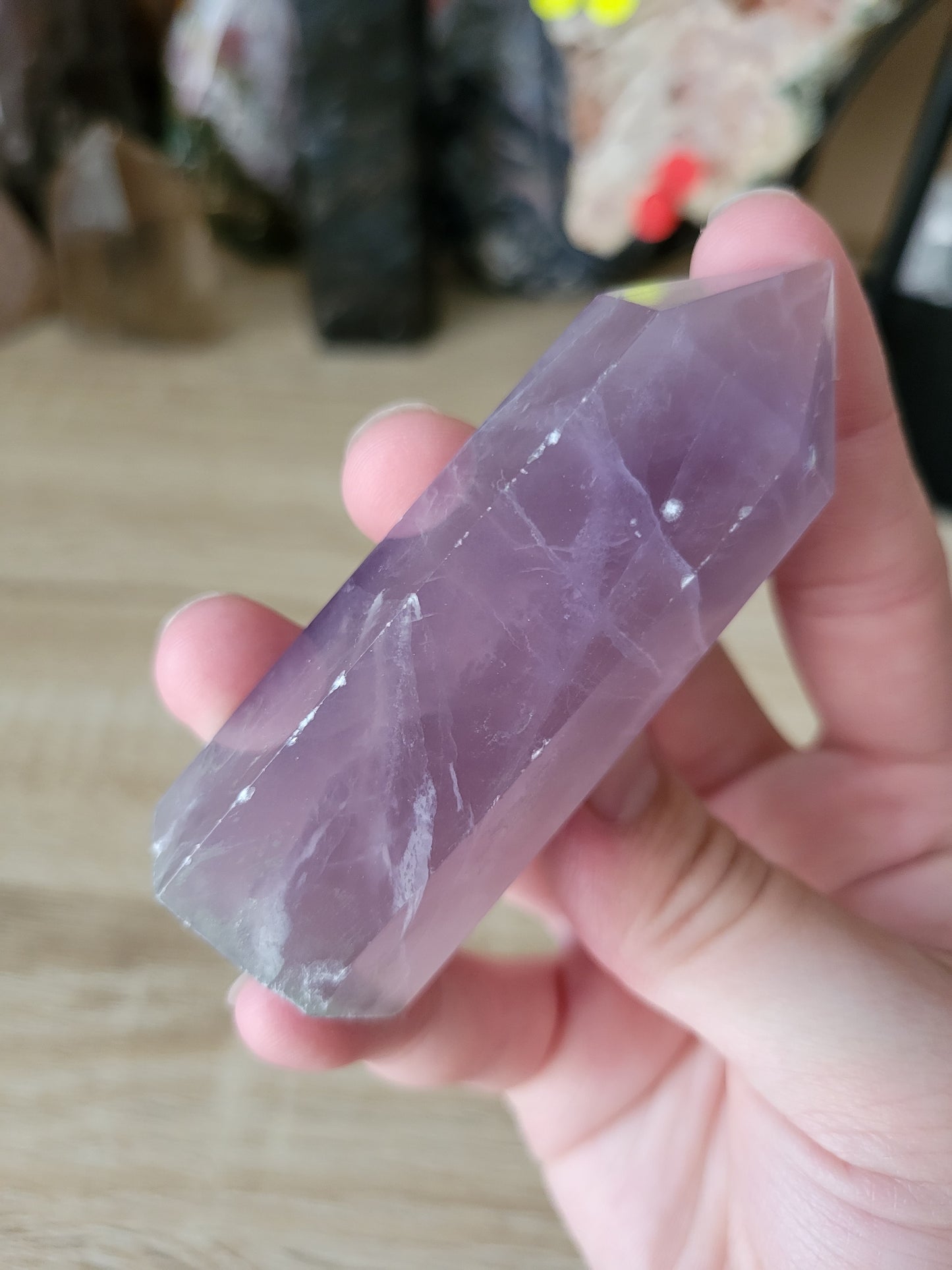 Slightly Chunky Purple Fluorite Point 10F