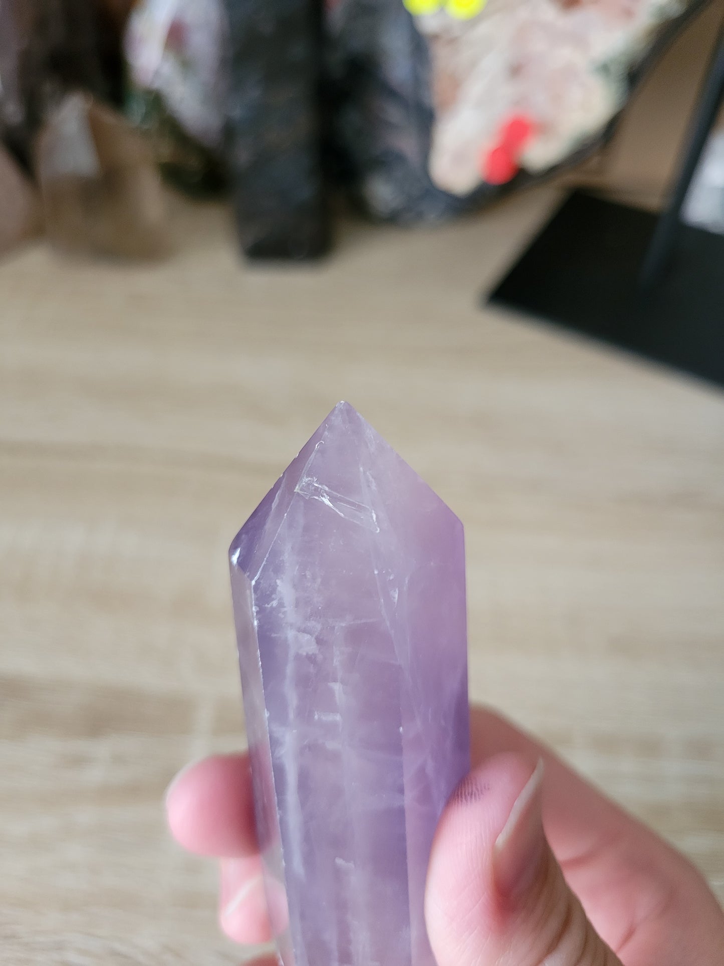 Slightly Chunky Purple Fluorite Point 10F