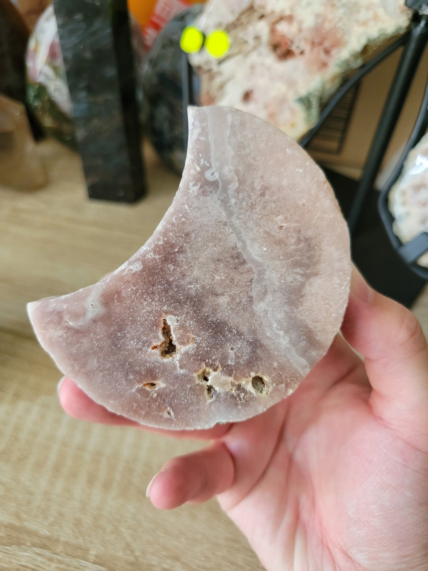 Darker Pink Amethyst Moon Carving Slab 45PM