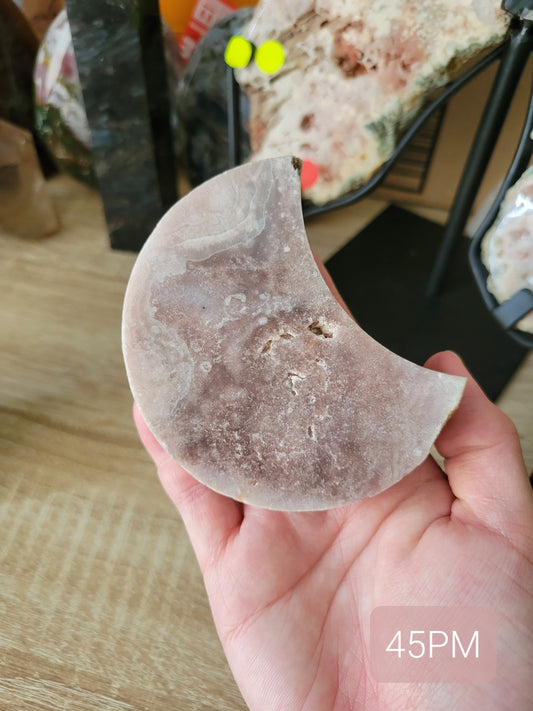 Darker Pink Amethyst Moon Carving Slab 45PM