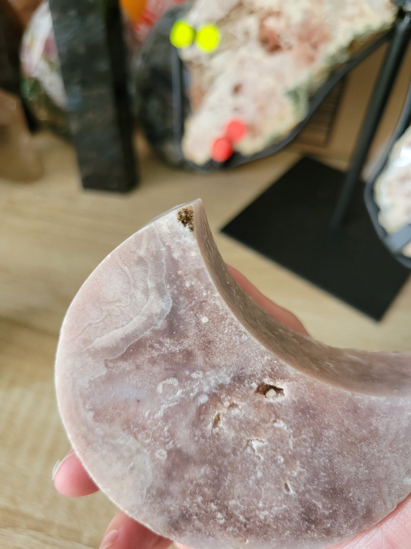 Darker Pink Amethyst Moon Carving Slab 45PM