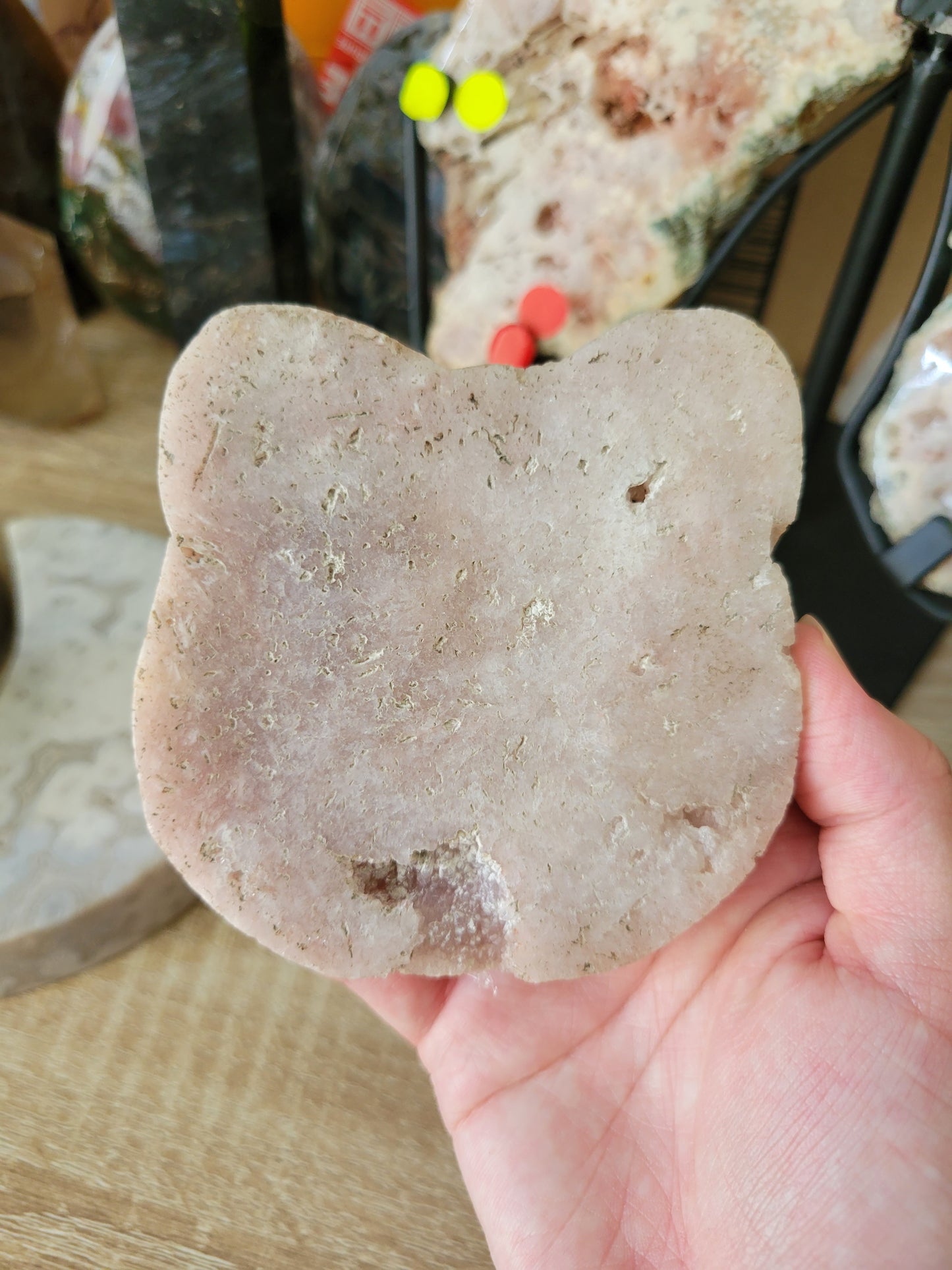 Druzy Sparkly Cute Pink Amethyst Bear Slab Carving 50PC