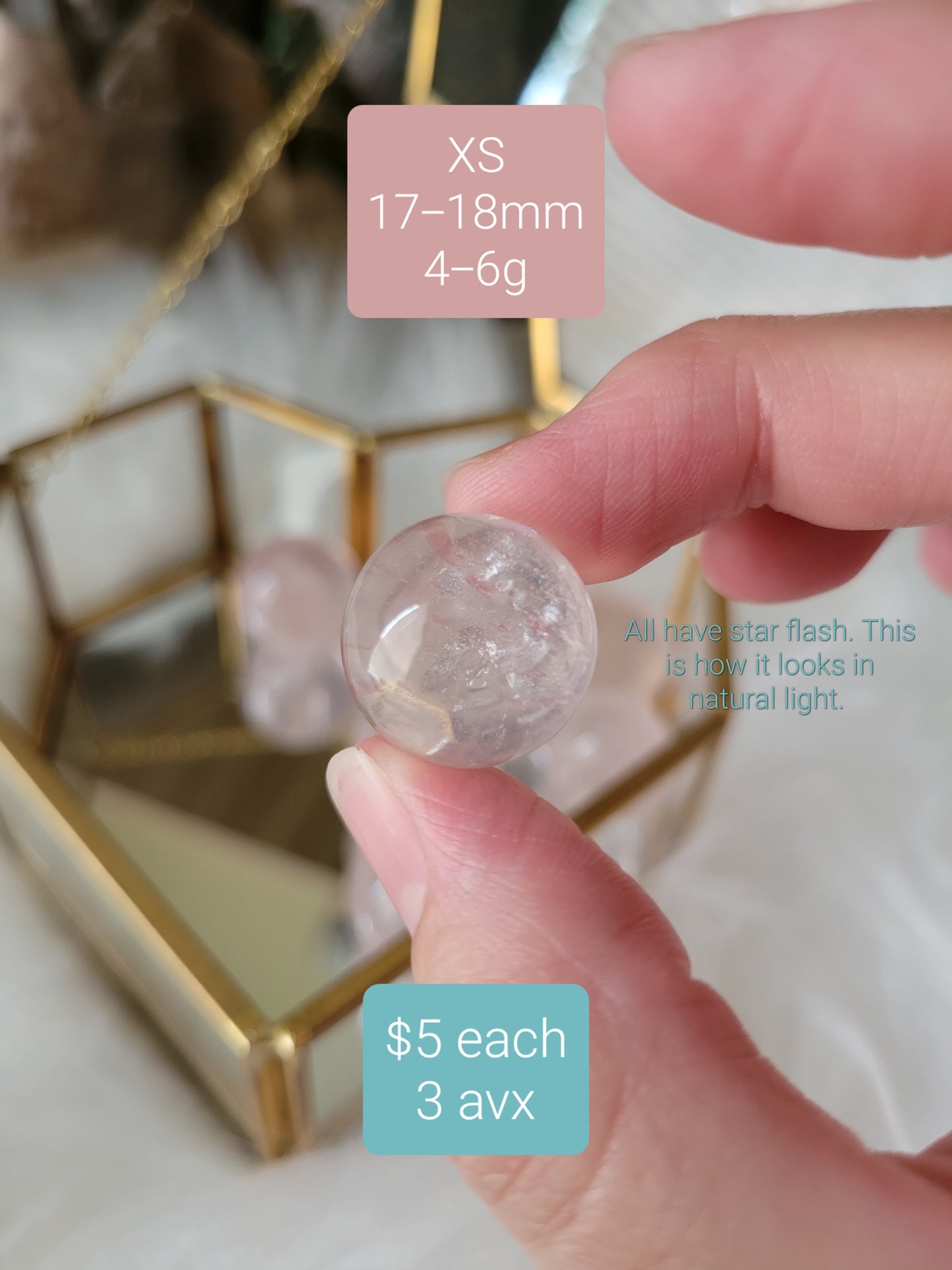 Star Rose Quartz Spheres (various sizes please pick!)