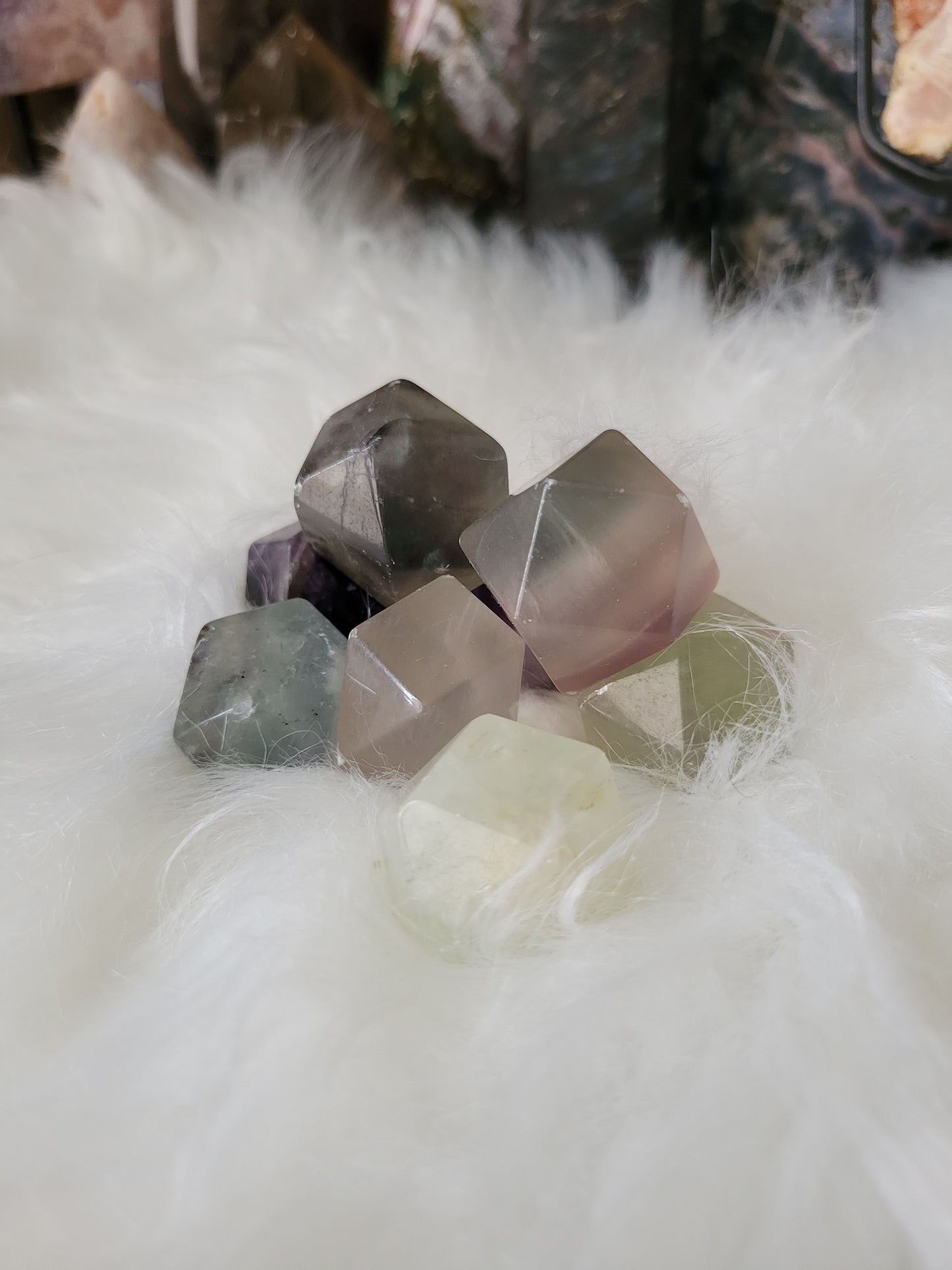 Small Fluorite Dodecahedron Carvings Freeforms (lots of colors)