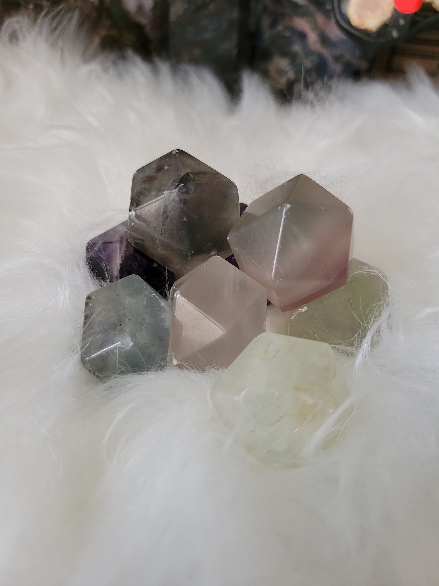 Small Fluorite Dodecahedron Carvings Freeforms (lots of colors)