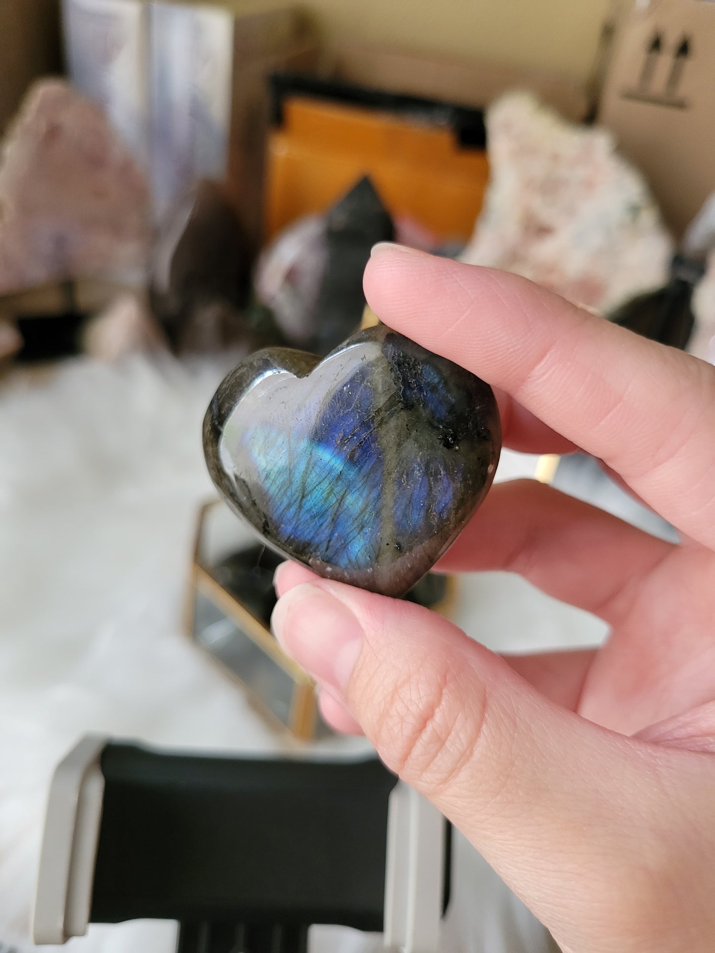 Small Labradorite Heart Carvings (many to choose from individually!)