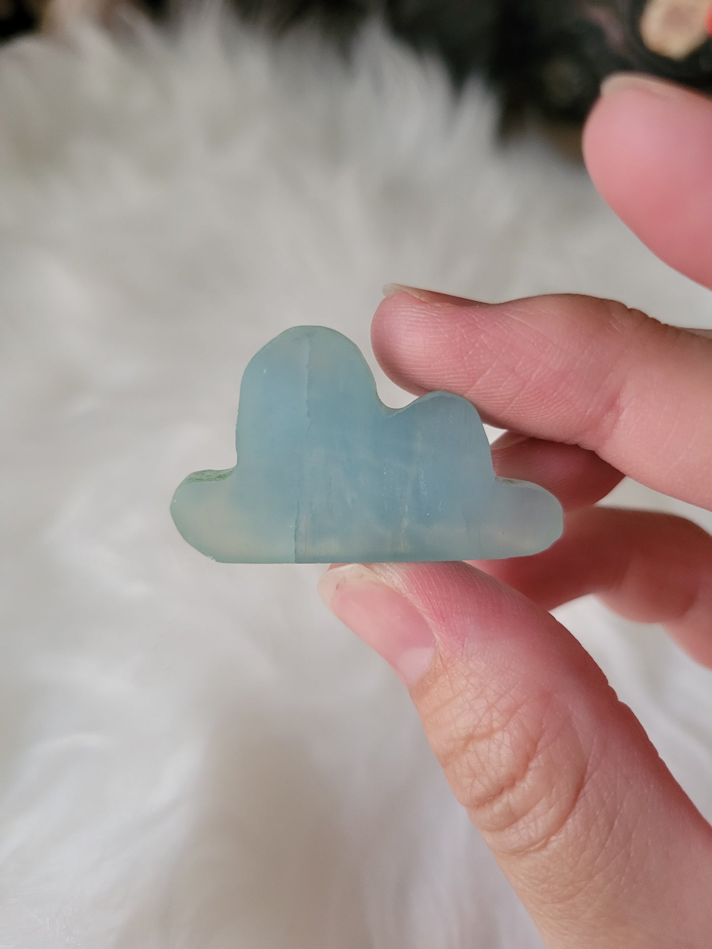 Cute Aquamarine Cloud Carving 25AC