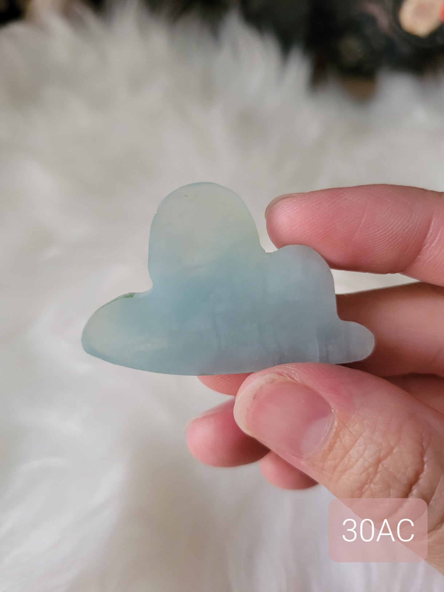 Cute Aquamarine Cloud Carving 30AC