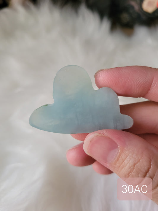 Cute Aquamarine Cloud Carving 30AC