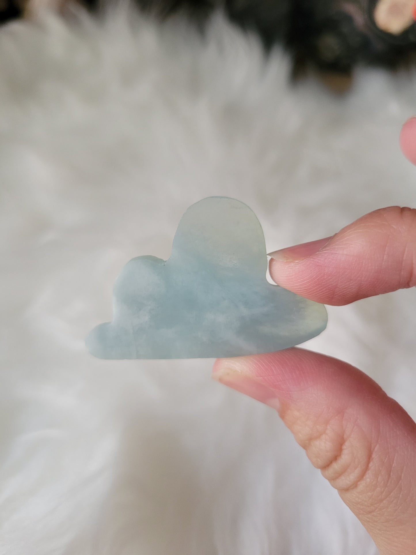 Cute Aquamarine Cloud Carving 30AC