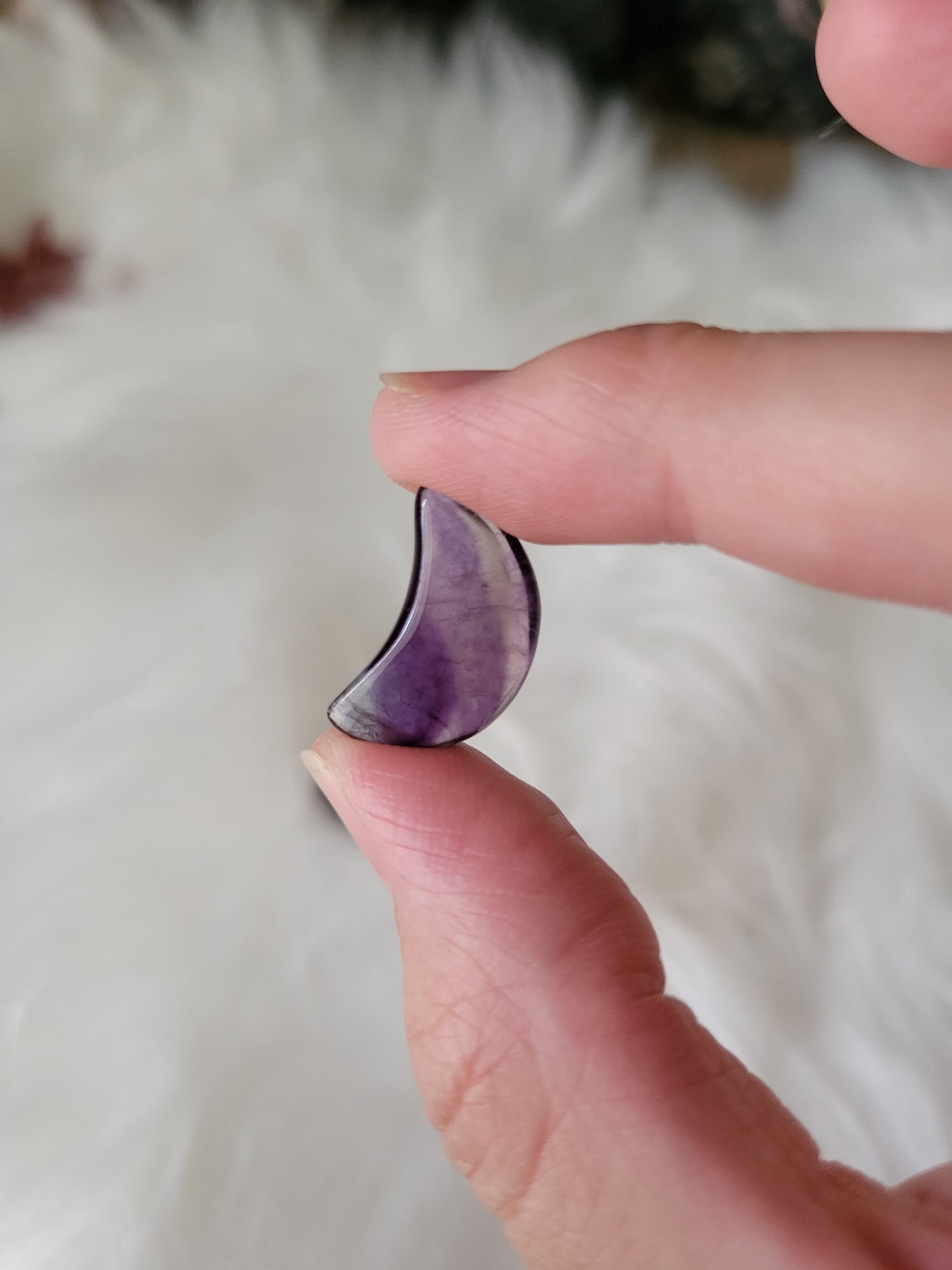 Mini Cute Purple Fluorite Moons