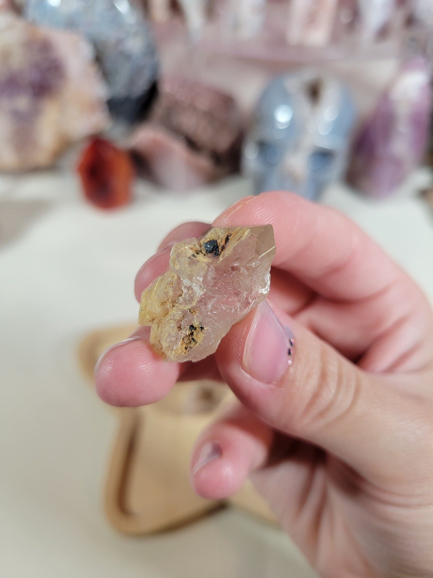 Mini Golden Rutile Raw Crystal Point Piece 6GR