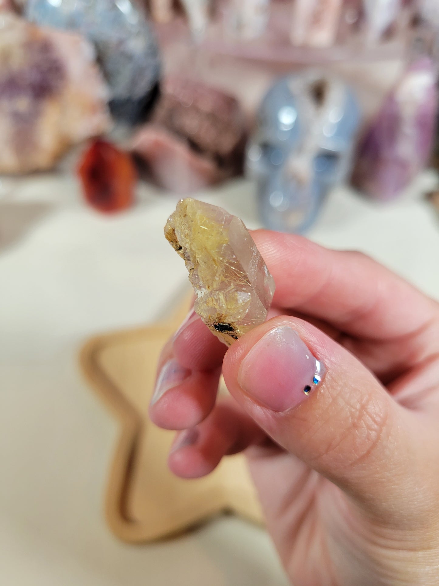 Mini Golden Rutile Raw Crystal Point Piece 6GR