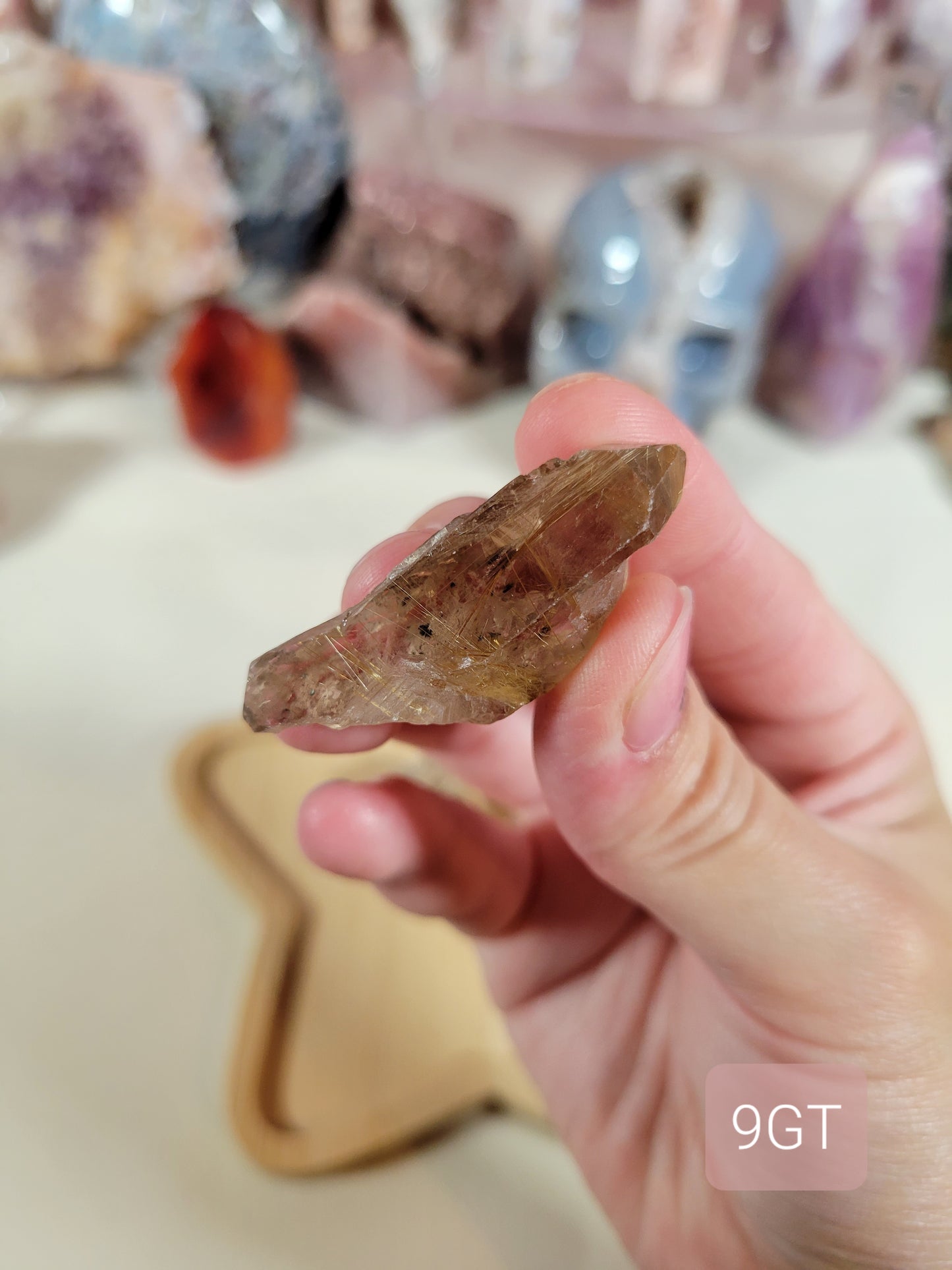 Slightly Smoky Golden Rutile Point Raw Crystal Piece 9GT