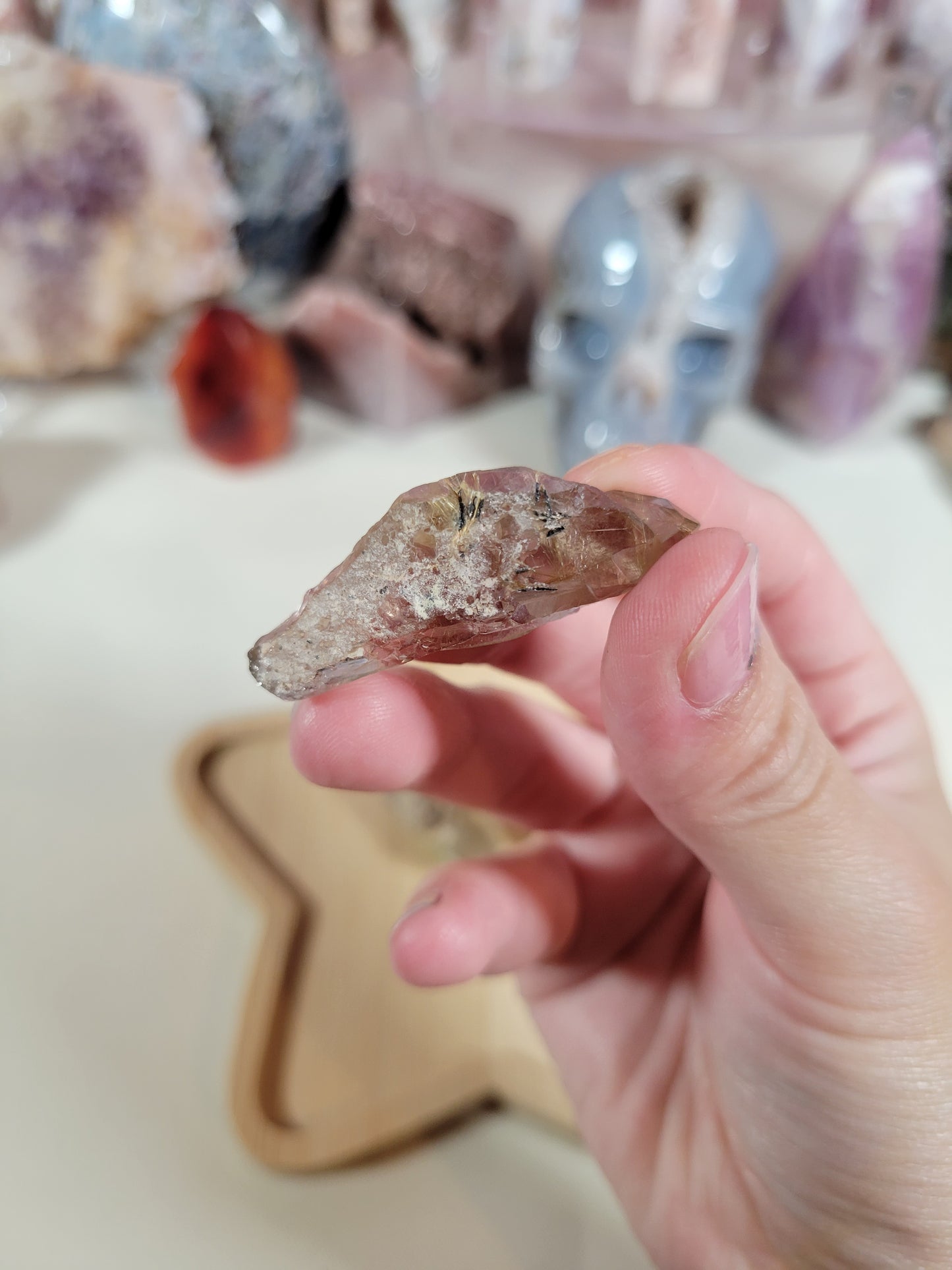 Slightly Smoky Golden Rutile Point Raw Crystal Piece 9GT