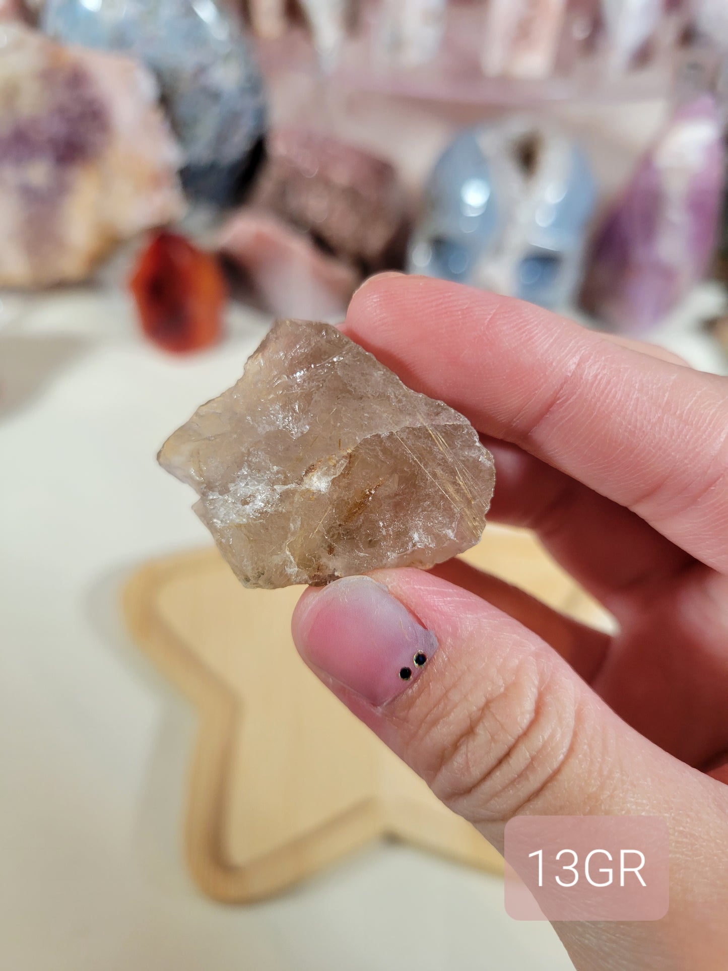 Small Raw Golden Rutile Crystal Piece 13GR