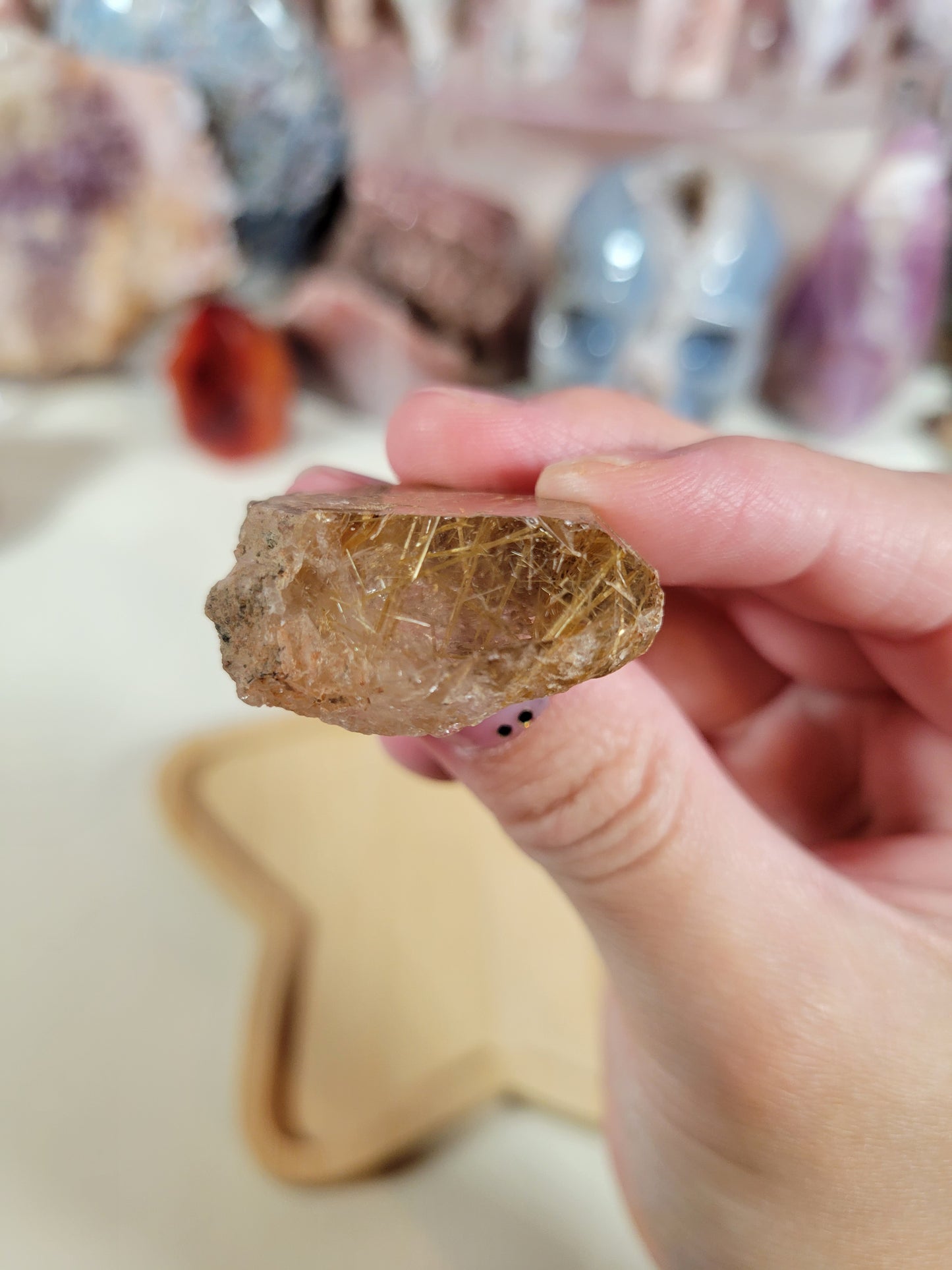 Small Raw Golden Rutile Crystal Piece 14GR