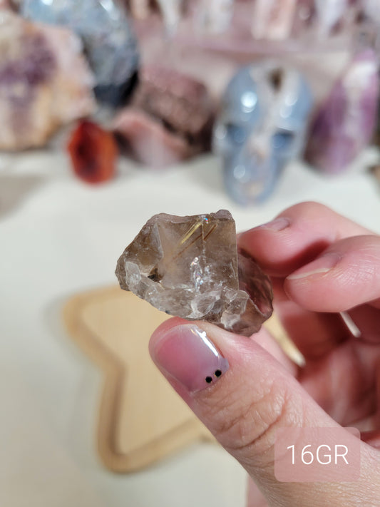 Small Smoky Golden Rutile Raw Crystal Piece 16GR