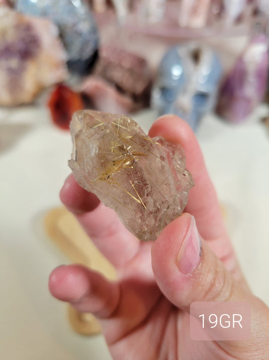 Raw Rough Golden Rutile Point Crystal 19GR