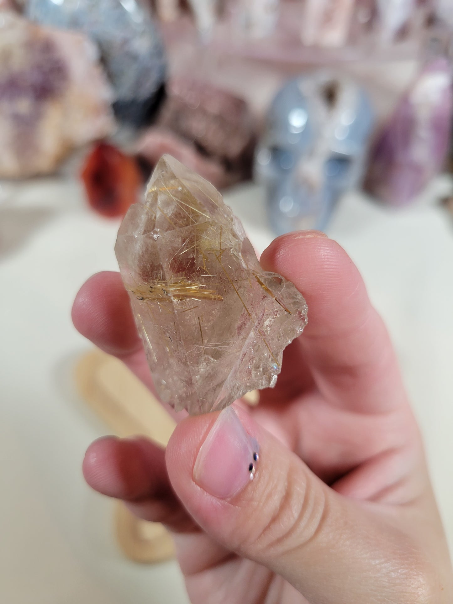 Raw Rough Golden Rutile Point Crystal 19GR