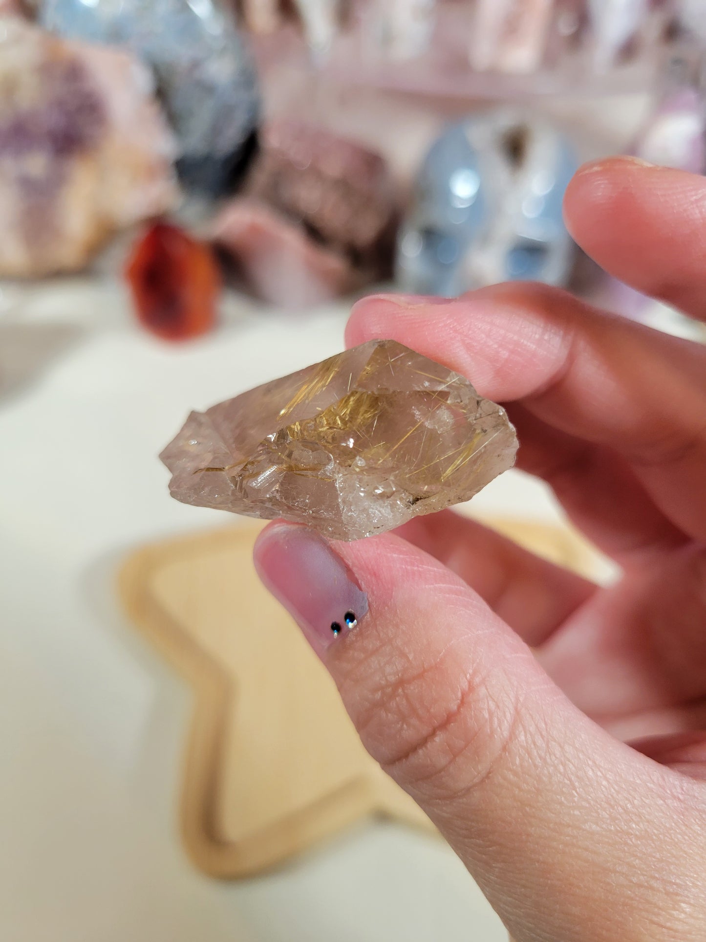 Raw Rough Golden Rutile Point Crystal 19GR