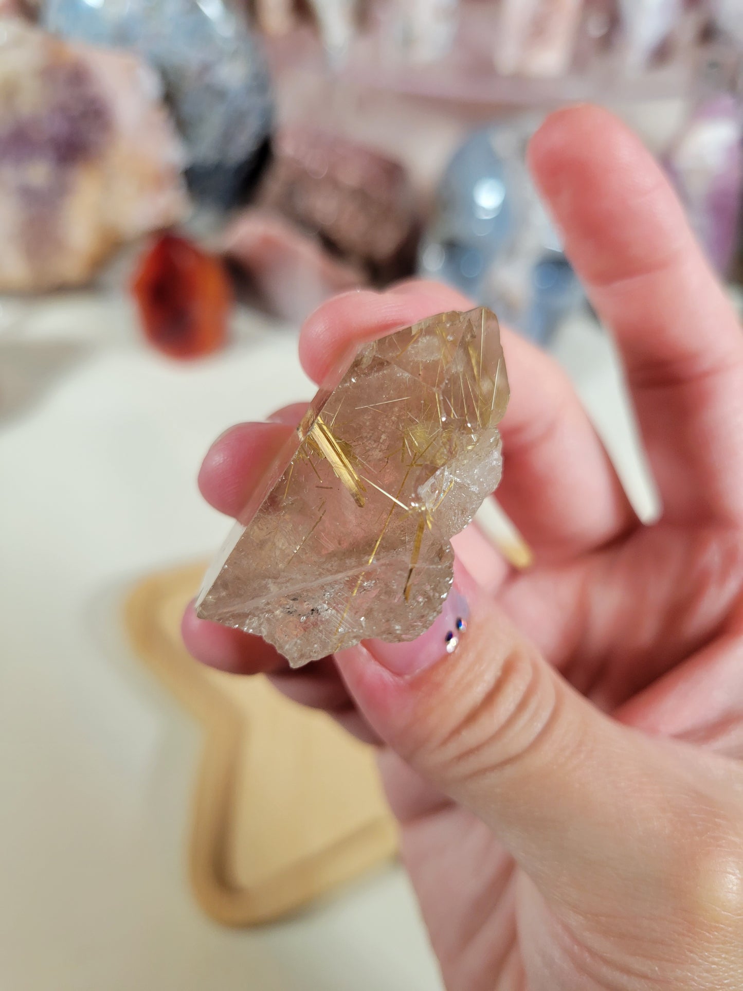 Raw Rough Golden Rutile Point Crystal 19GR