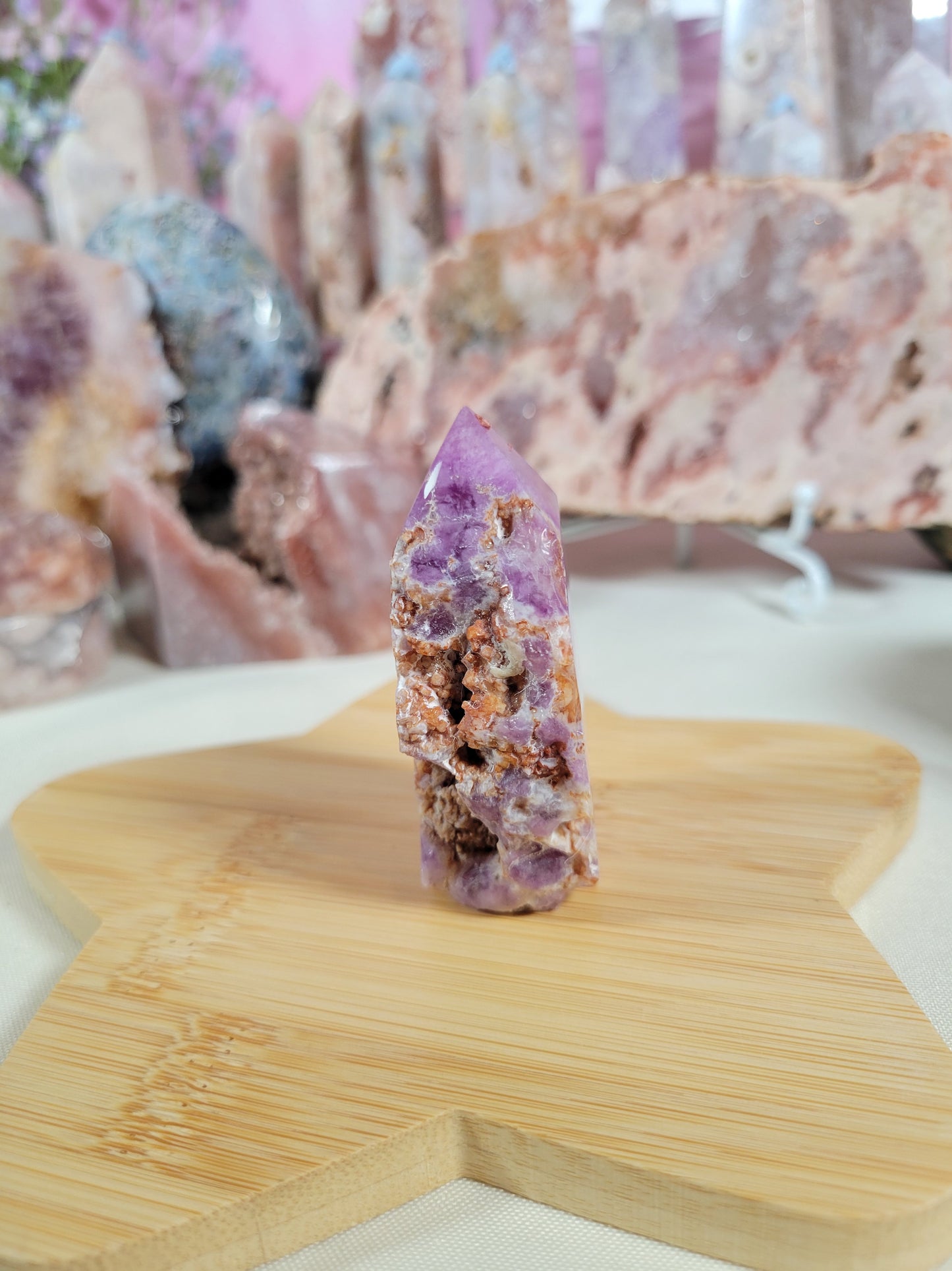 Half Polished Purple Fluorite Point 24FF