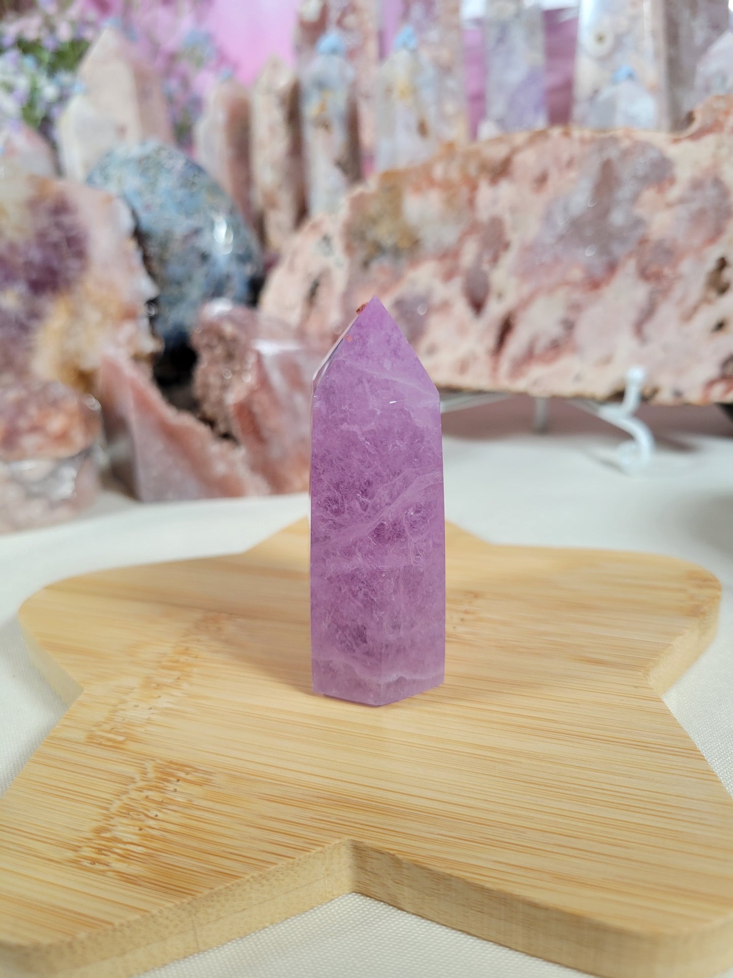 Half Polished Purple Fluorite Point 24FF