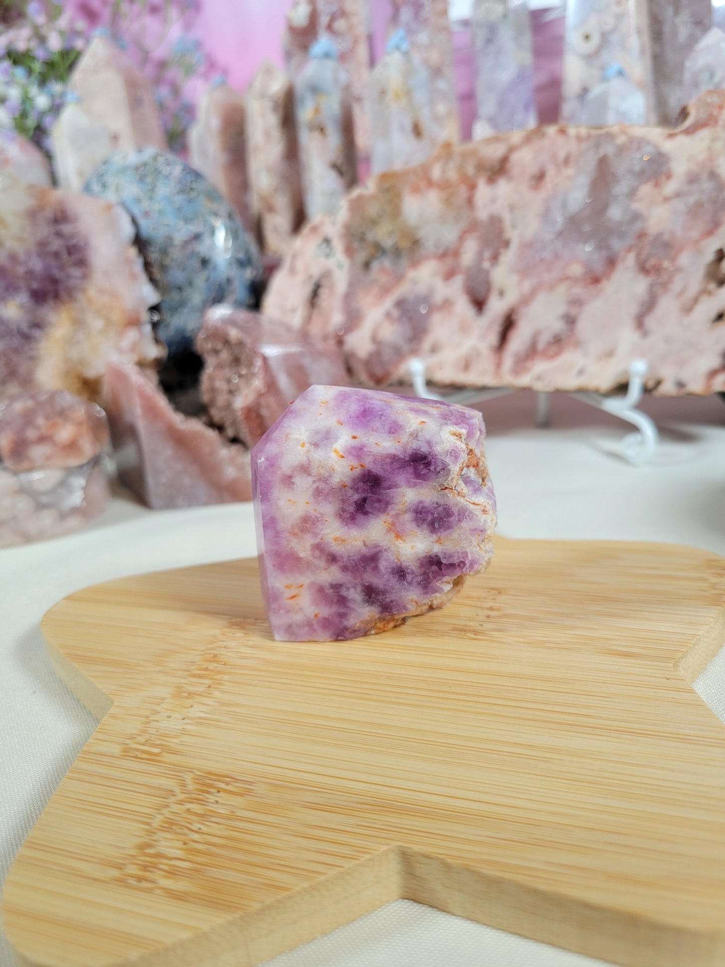 Chunky Half-Polished Purple Fluorite Point 18FF