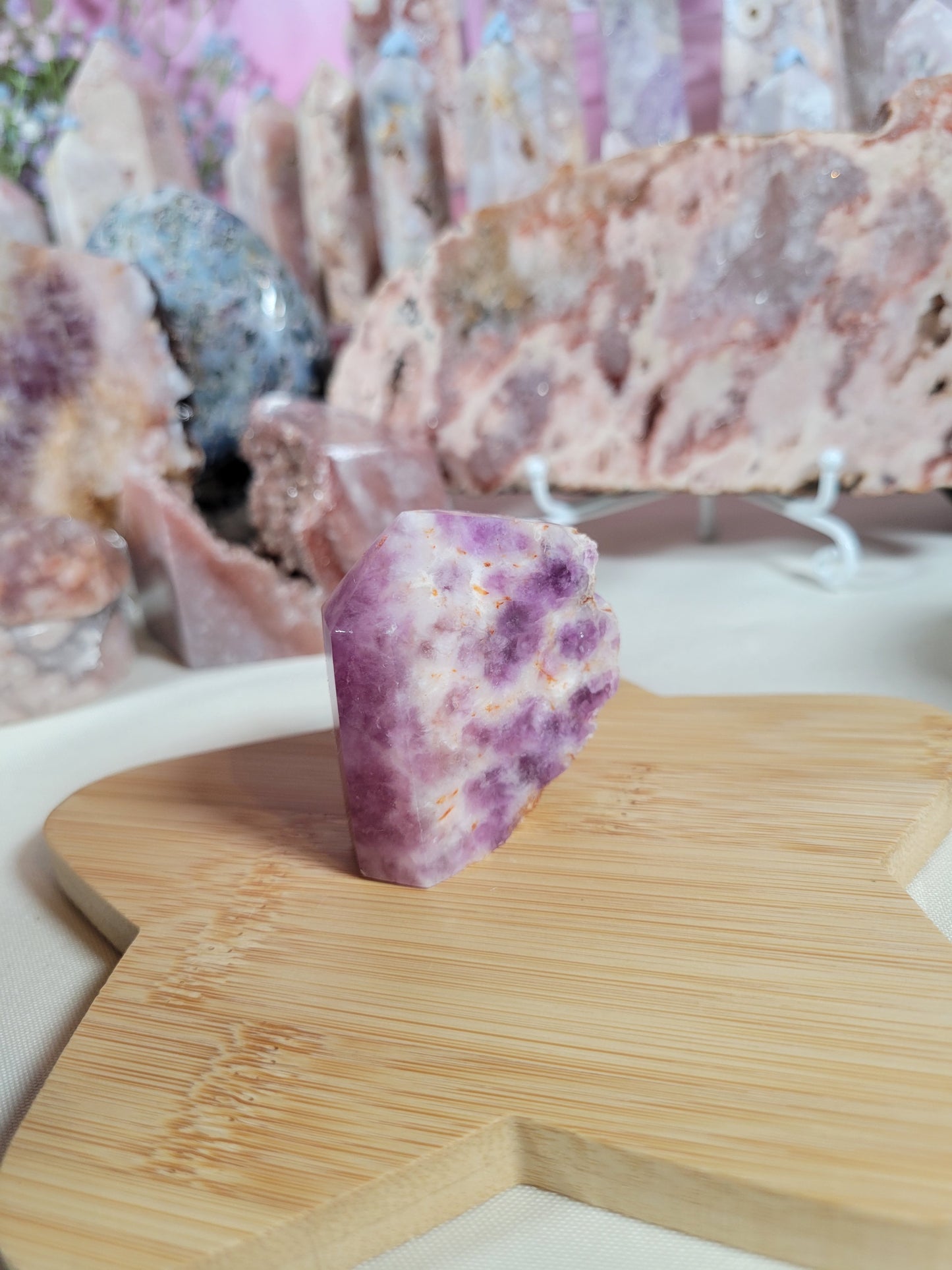 Chunky Half-Polished Purple Fluorite Point 18FF