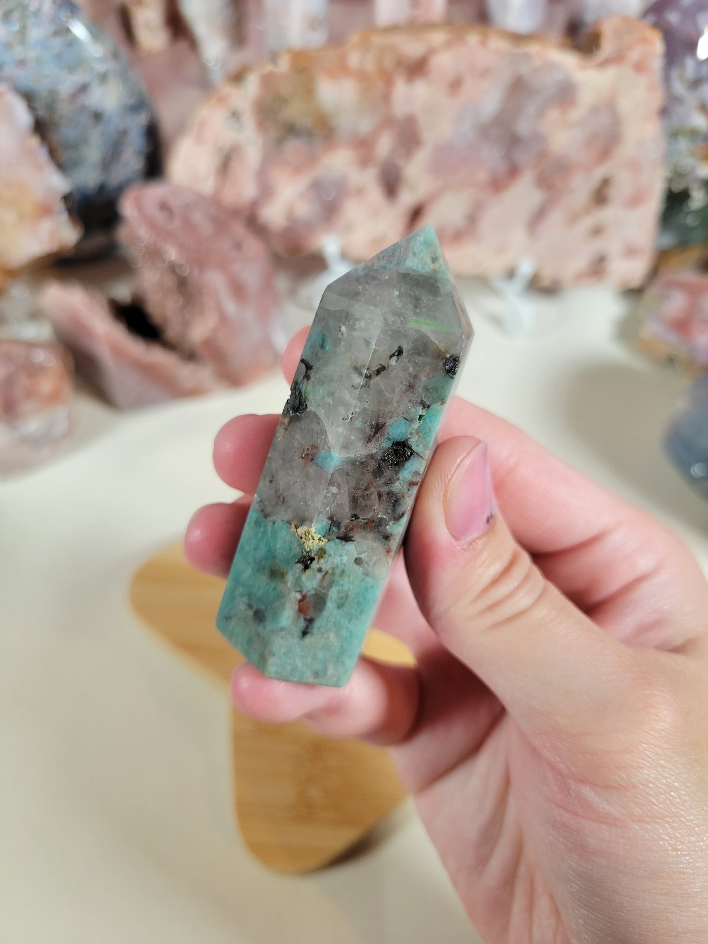 Small Smoky Amazonite Point 11AZ