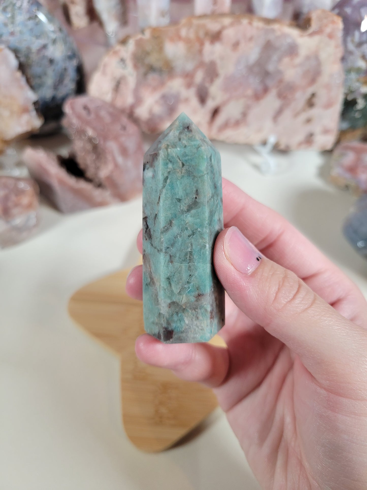 Small Smoky Amazonite Point 11AZ