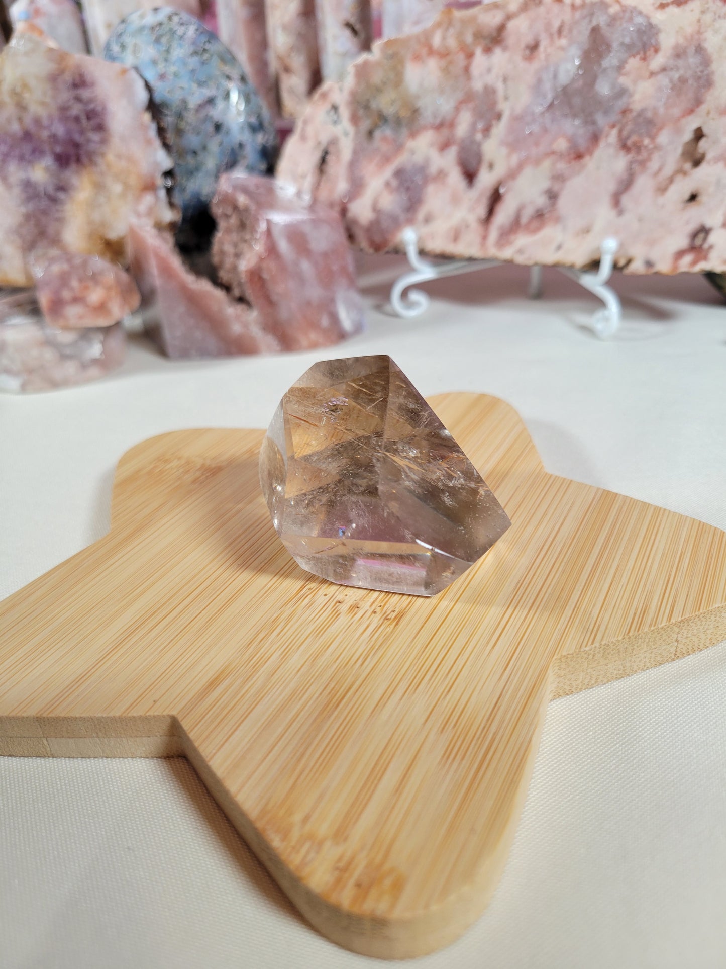 Clear Light Smoky Quartz Freeform with inclusions 45SF