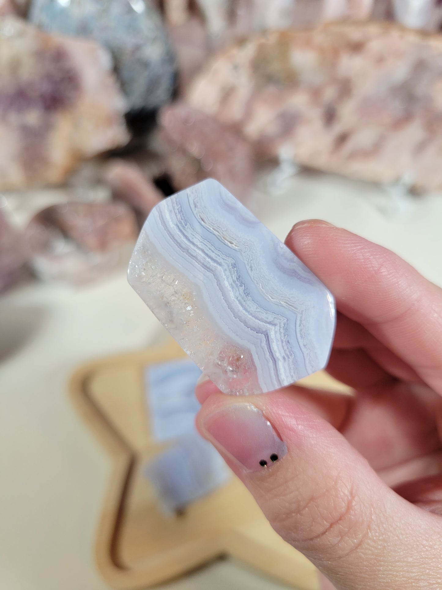 X-Small Blue Lace Agate Slab Pieces