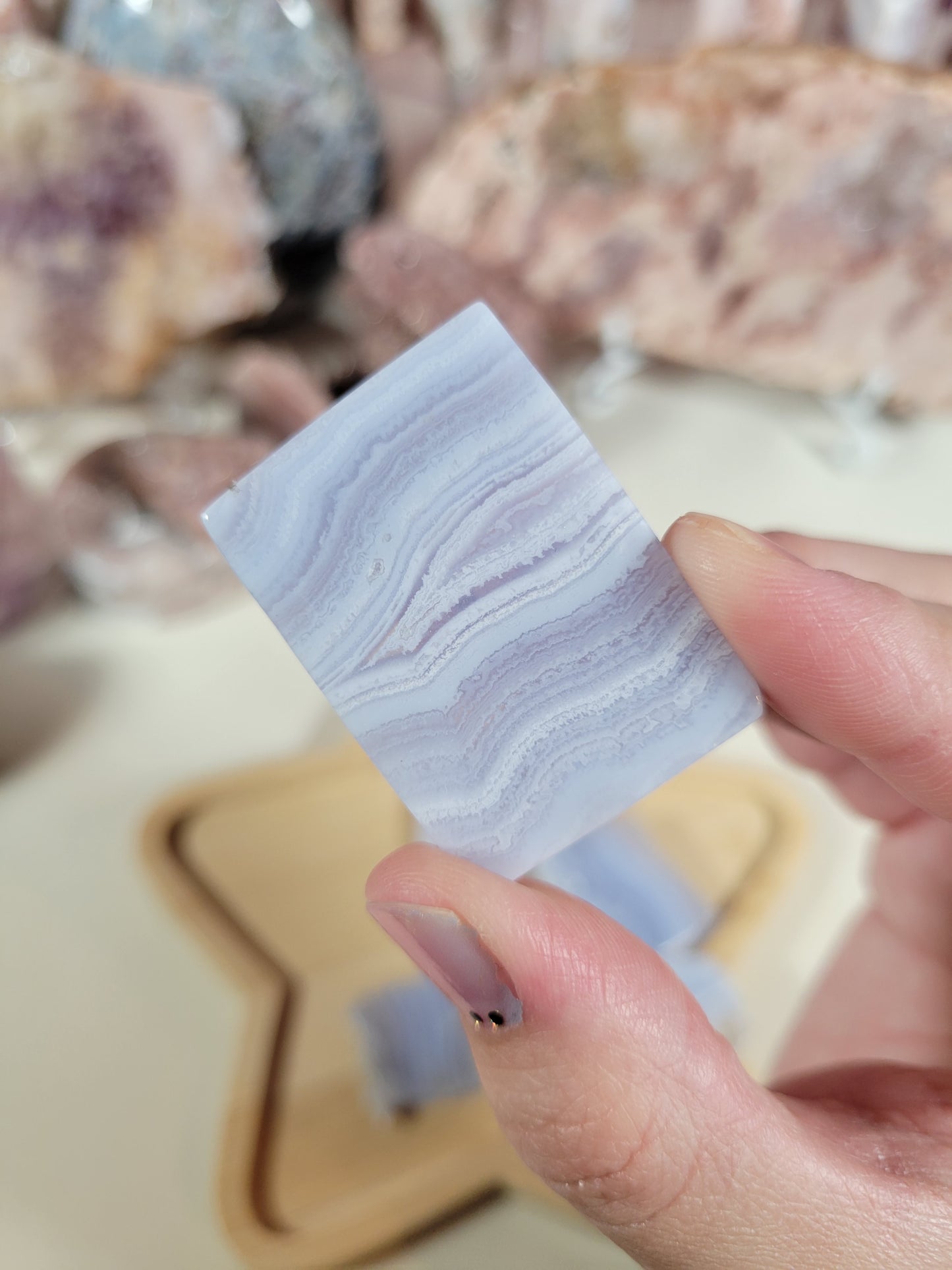 X-Small Blue Lace Agate Slab Pieces