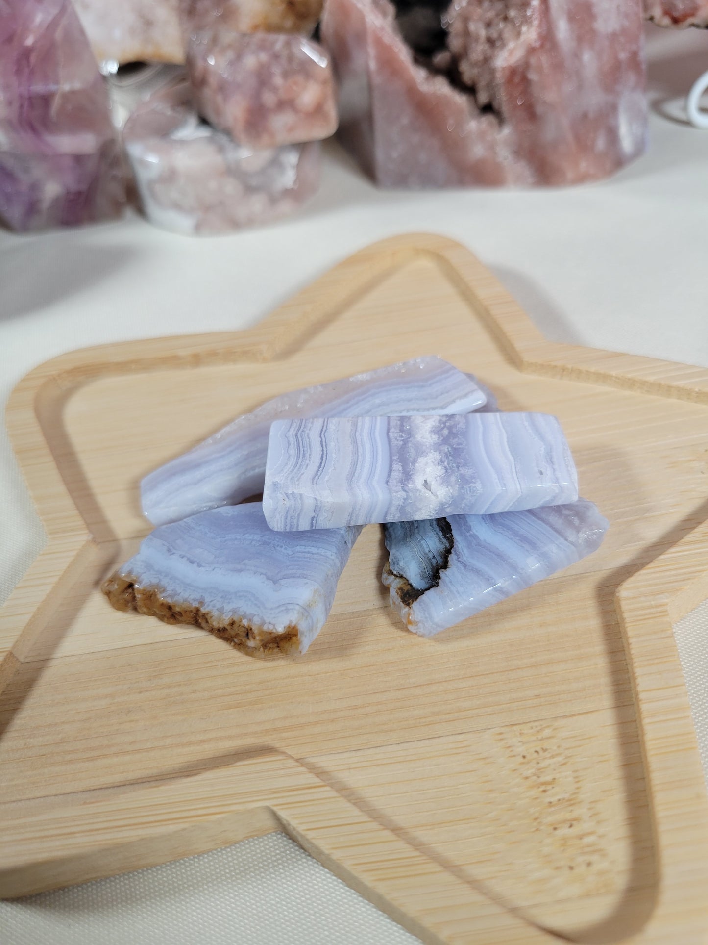 Small Blue Lace Agate Slab Pieces