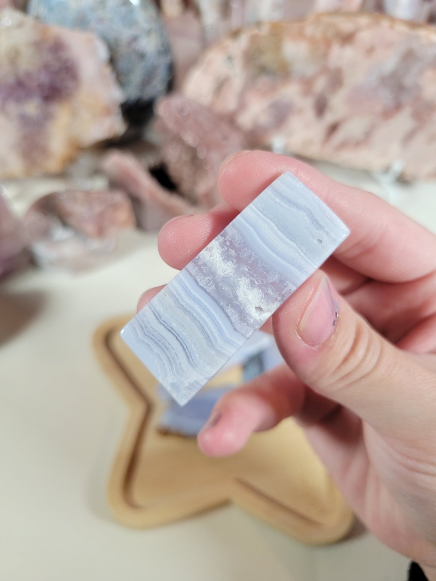 Small Blue Lace Agate Slab Pieces