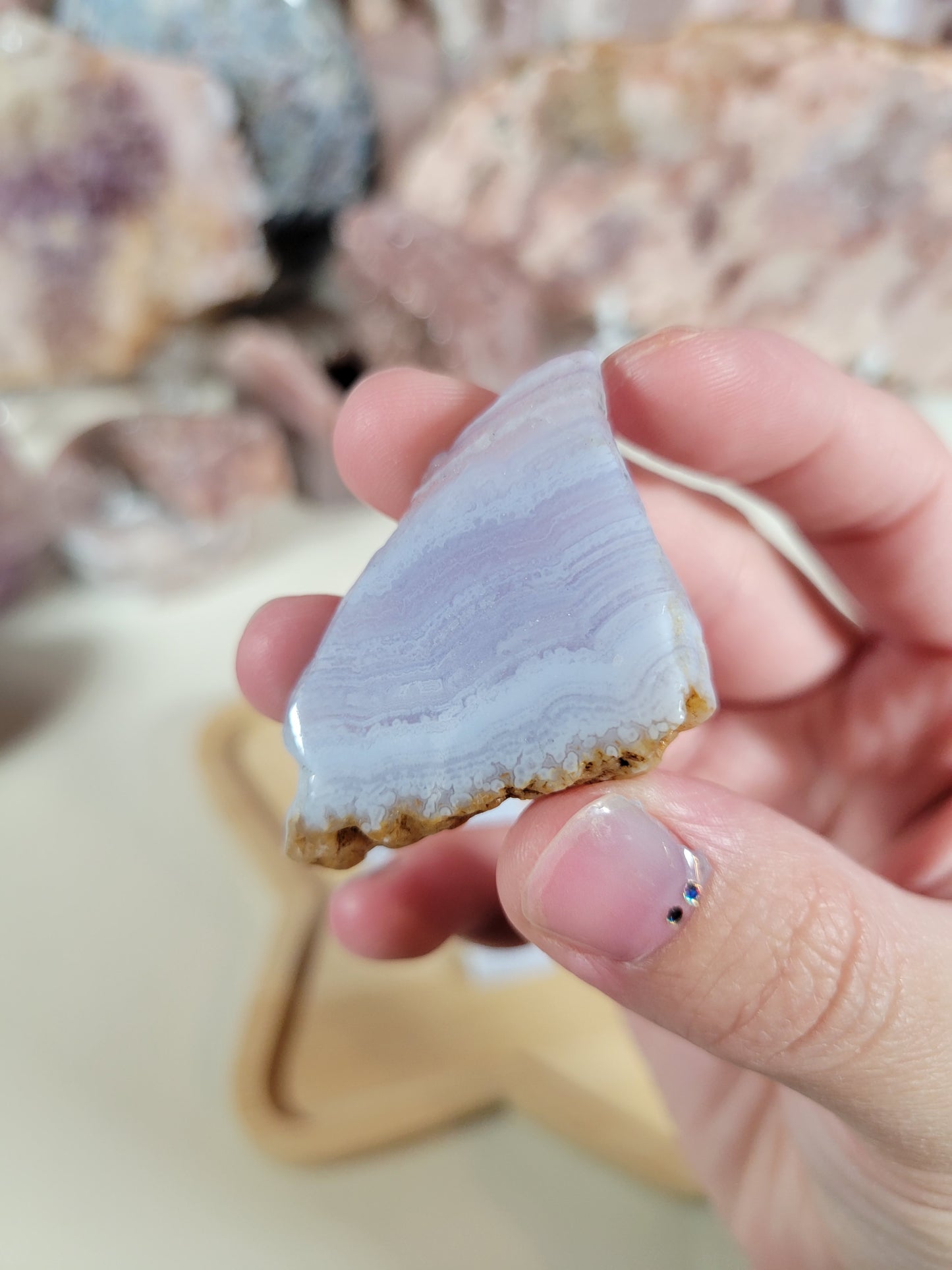 Small Blue Lace Agate Slab Pieces