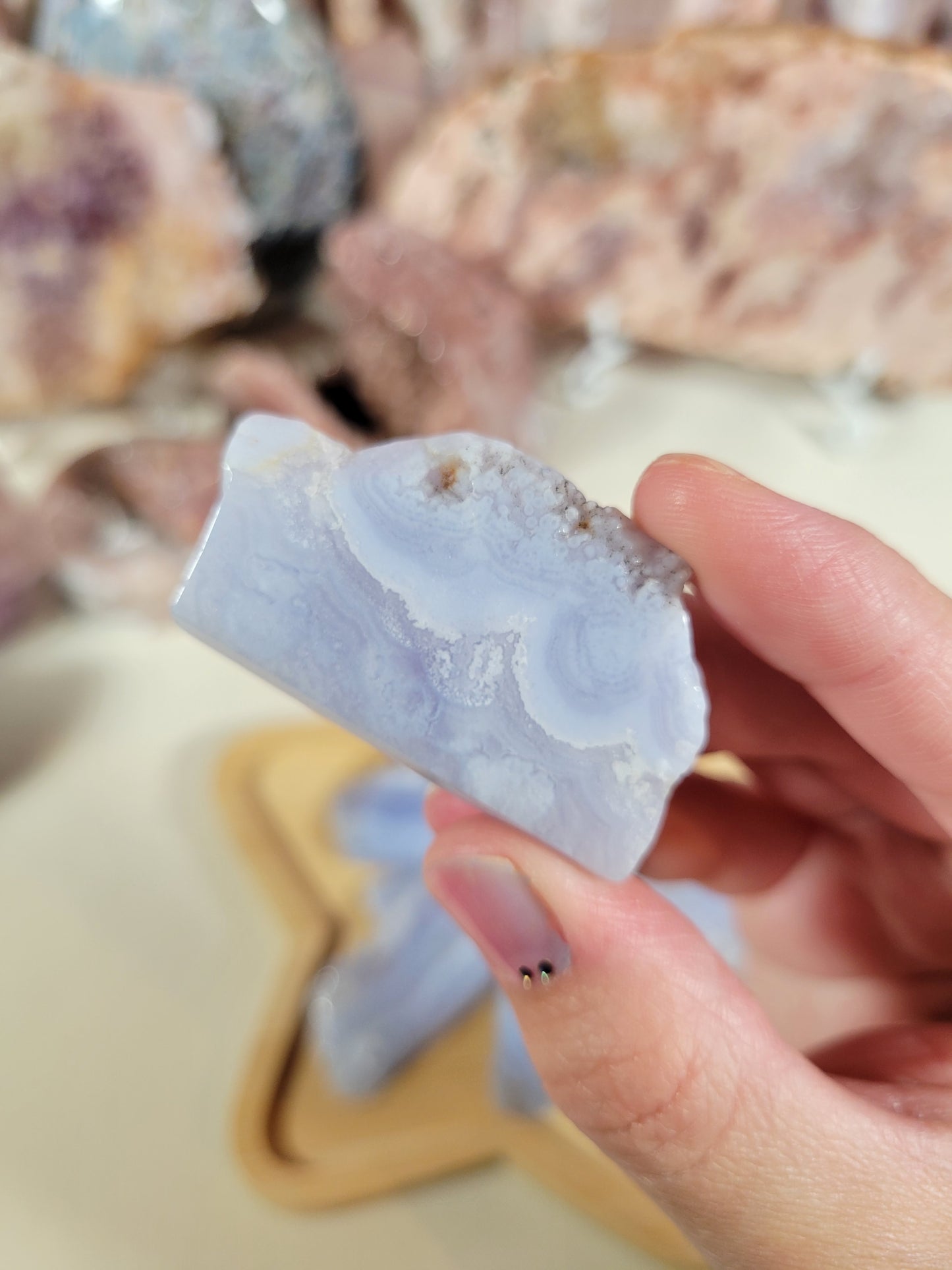 Medium Blue Lace Agate Slab Pieces