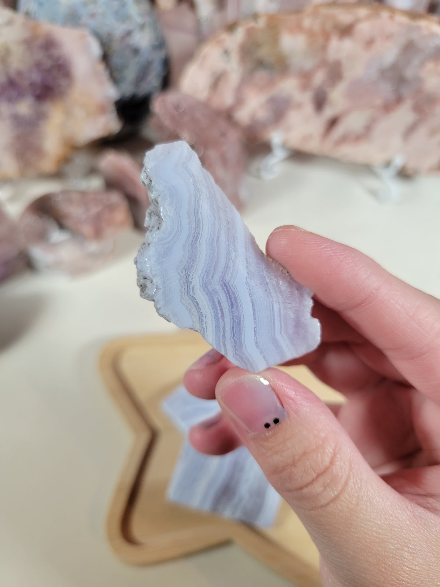 Large Blue Lace Agate Slab Pieces