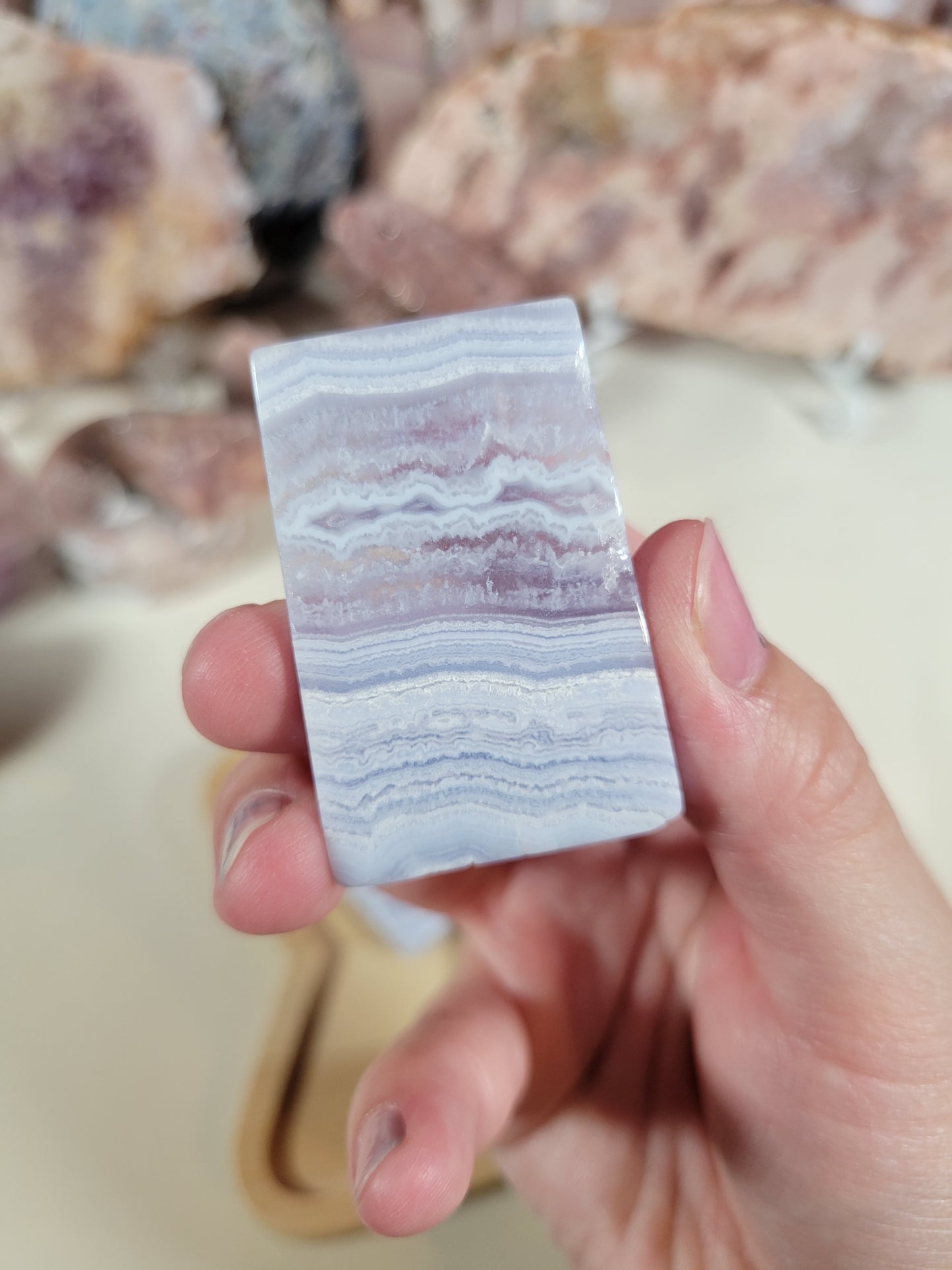 Large Blue Lace Agate Slab Pieces