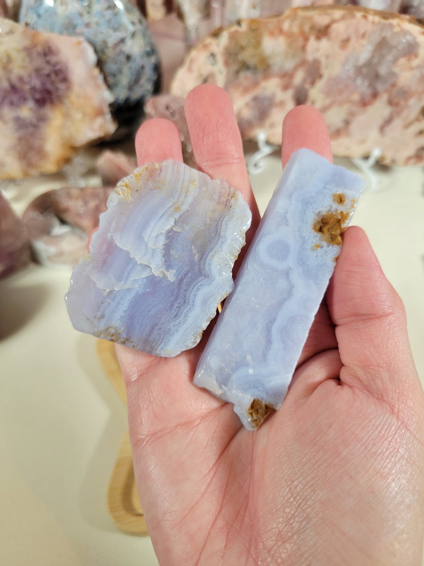 X-Large Blue Lace Agate Slab Pieces